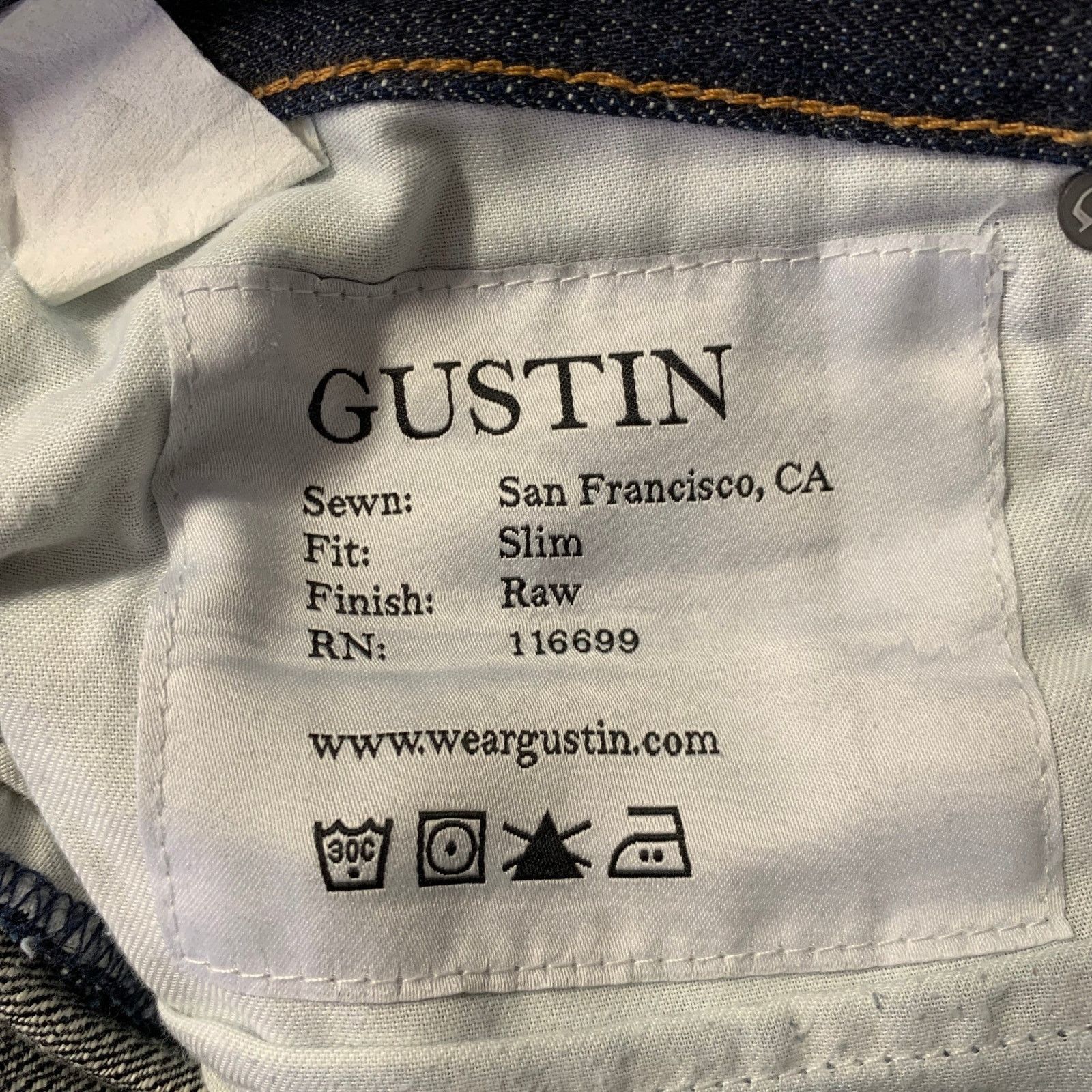Gustin GUSTIN Size 34 Indigo Selvedge Denim Slim Fit Jeans Size US 32 / EU 48 - 4 Thumbnail