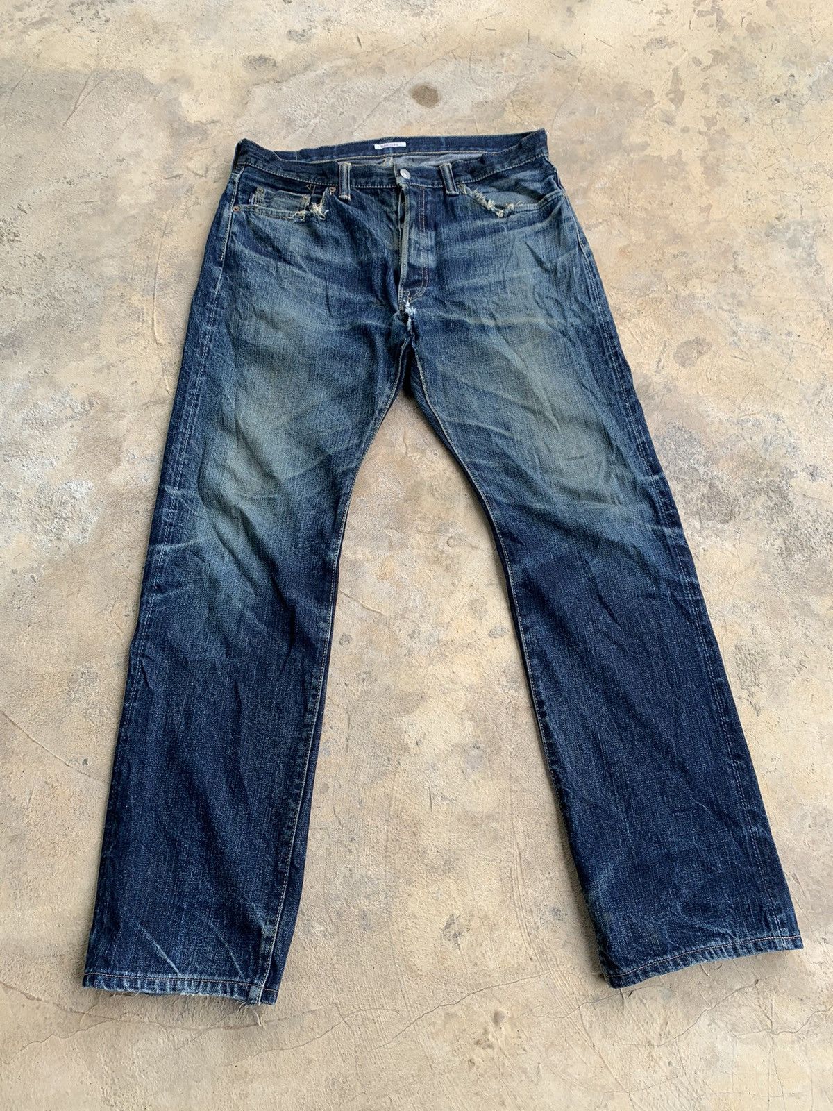 Vintage Eternal Selvedge Button Fly Distressed Denim