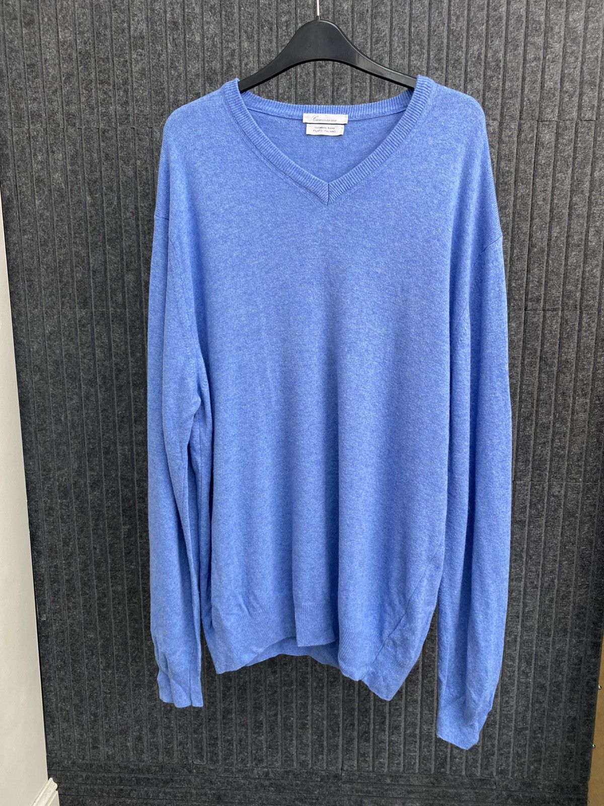 Other Vintage Lamicissima Blue V-Neck cashmere Sweater Knit Size US XXL / EU 58 / 5 - 3 Thumbnail