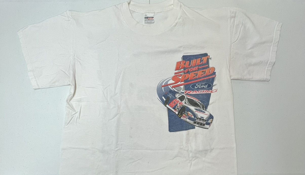 Vintage Vintage Nascar Ford Racing "Built For Speed" T-Shirt Size US L / EU 52-54 / 3 - 3 Thumbnail