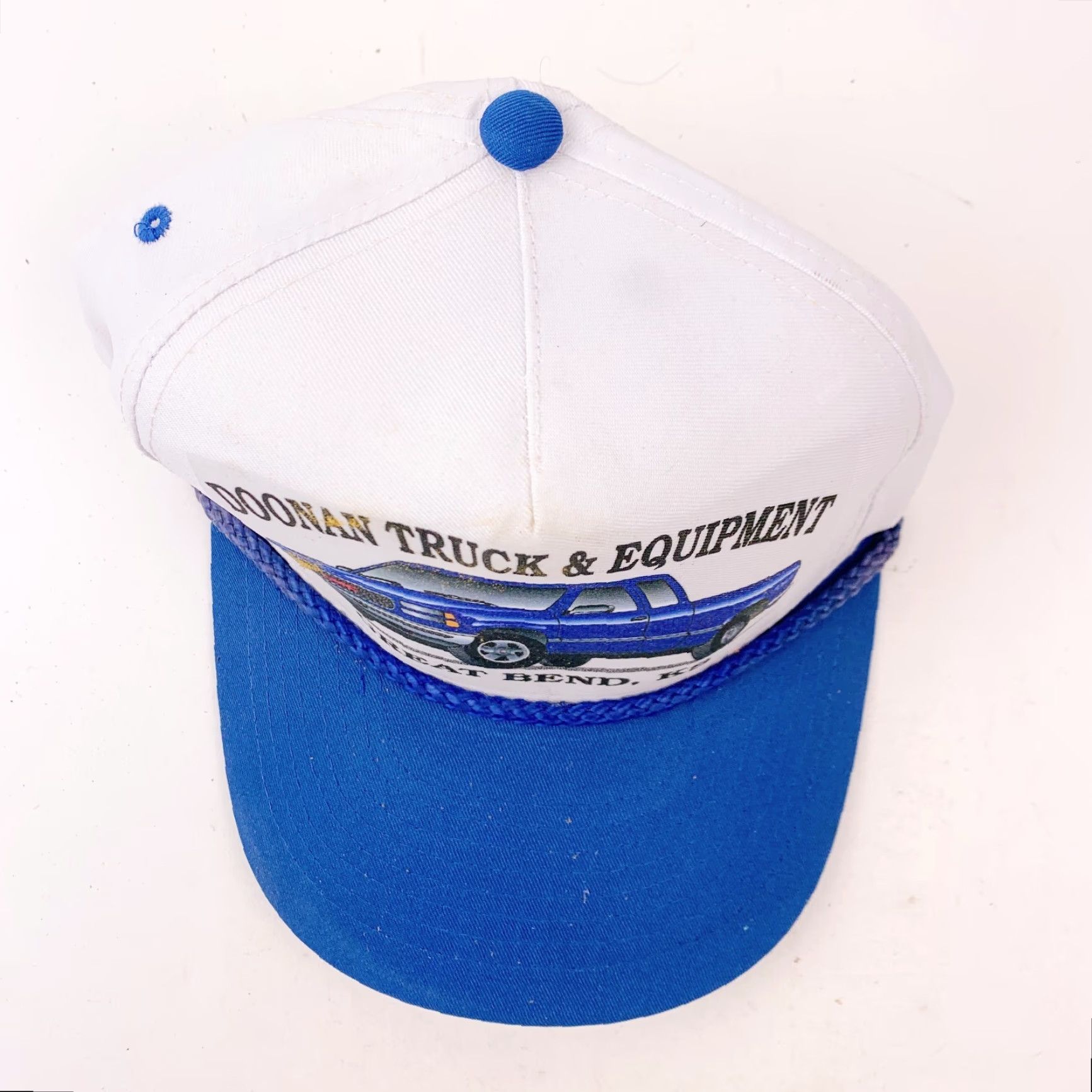 Vintage VINTAGE Doonan Truck & Equipment Great Bend Kansas Blue Snapback Trucker Hat Cap Size ONE SIZE - 2 Thumbnail