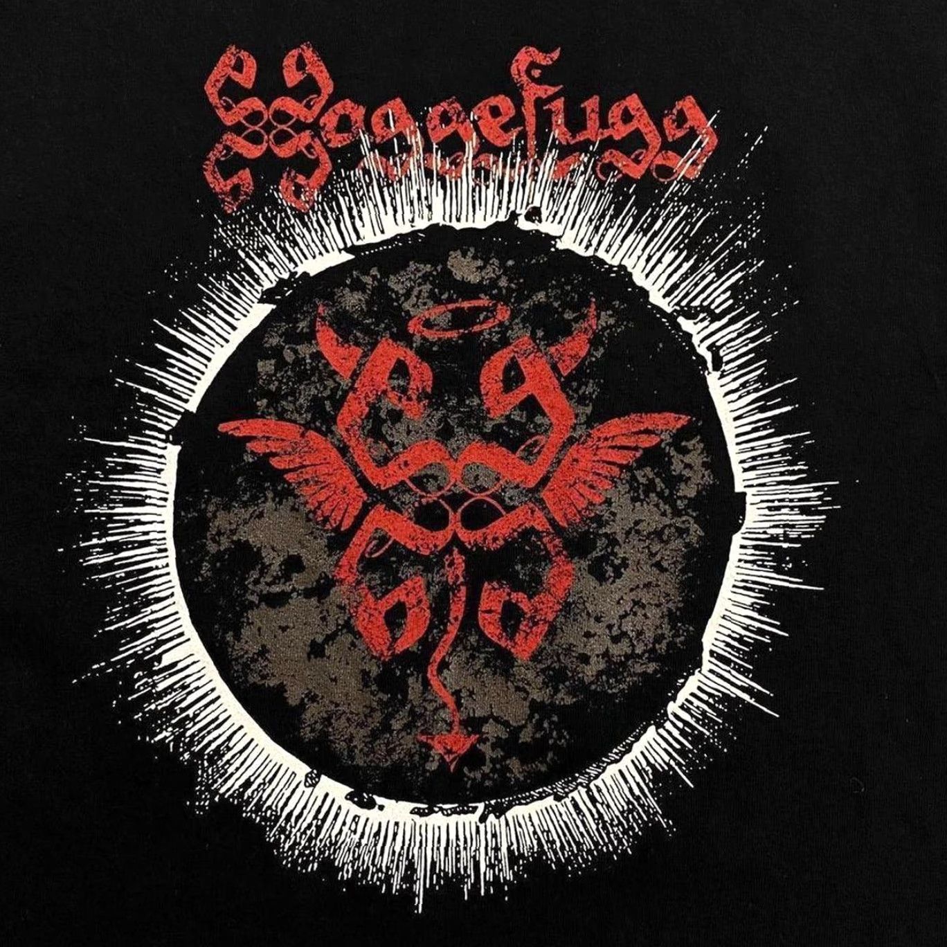Fruit Of The Loom Haggefugg Graphic Spellout German Medieval Rock Metal Band Black T-Shirt XXL XL Size US XL / EU 56 / 4 - 3 Thumbnail