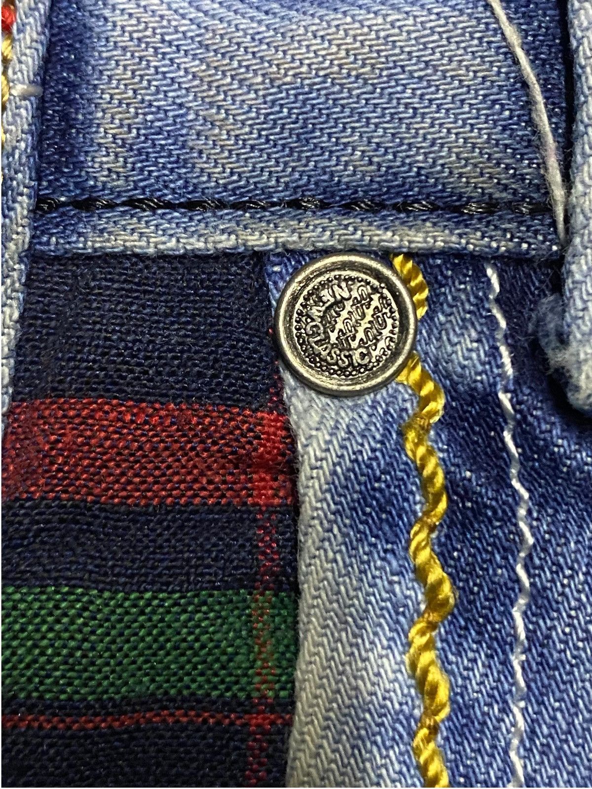 Dolce & Gabbana Vintage Custom Denim Patched Shashiko Boro Loose Jeans Size US 33 - 11 Thumbnail