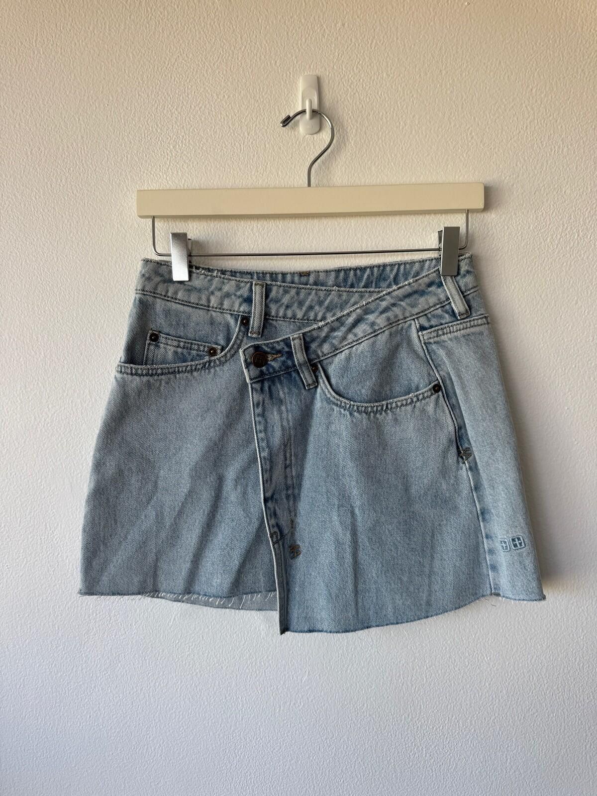 Ksubi new Ksubi womens denim short mini rap skirt 26 8 blue rollin Size 42" / US 20 - 4 Thumbnail