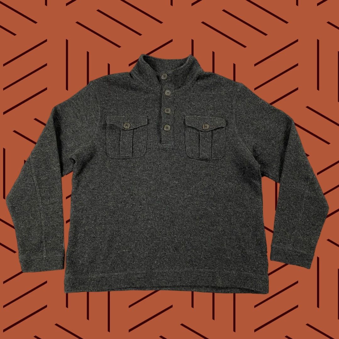 Merrell Merrell Sweater Womens XL Gray Knit Hiking Mock-Neck Pullover 4-Button Pockets Size XL / US 12-14 / IT 48-50 - 1 Thumbnail