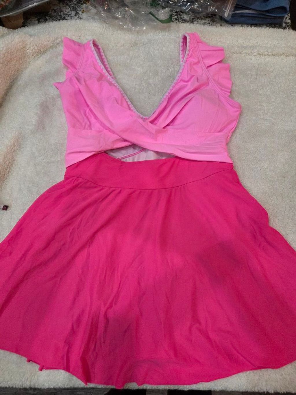 The Unbranded Brand Chic Women's Unbranded Pink One Piece Swimsuit XL Size ONE SIZE - 2 Thumbnail