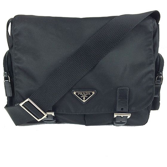 Prada Nylon Crossbody Diagonal Black Shoulder Bag