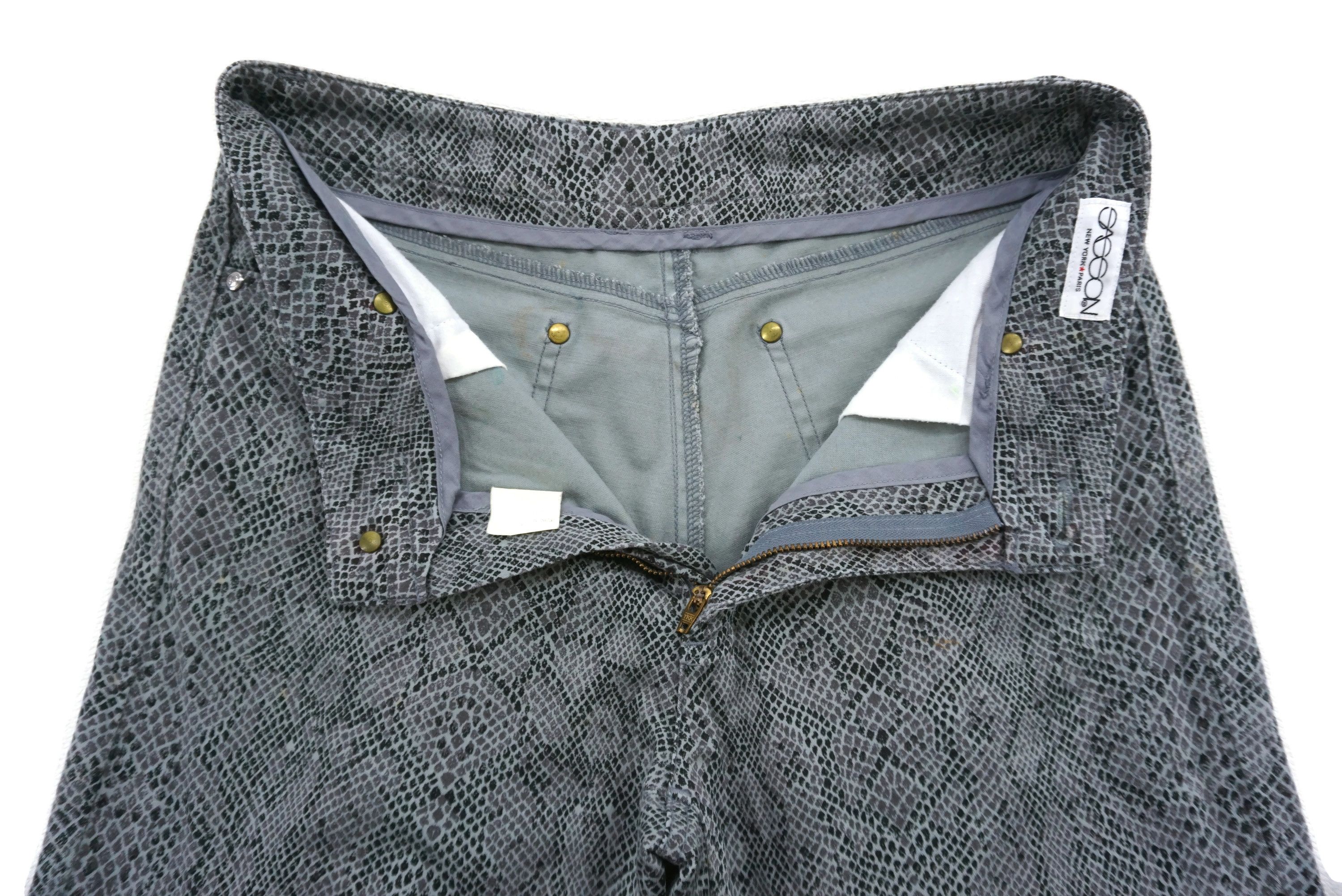 Japanese Brand Sasson Pants fit W29xL30.5 Snake Print Straight-Leg Size 29" - 10 Thumbnail