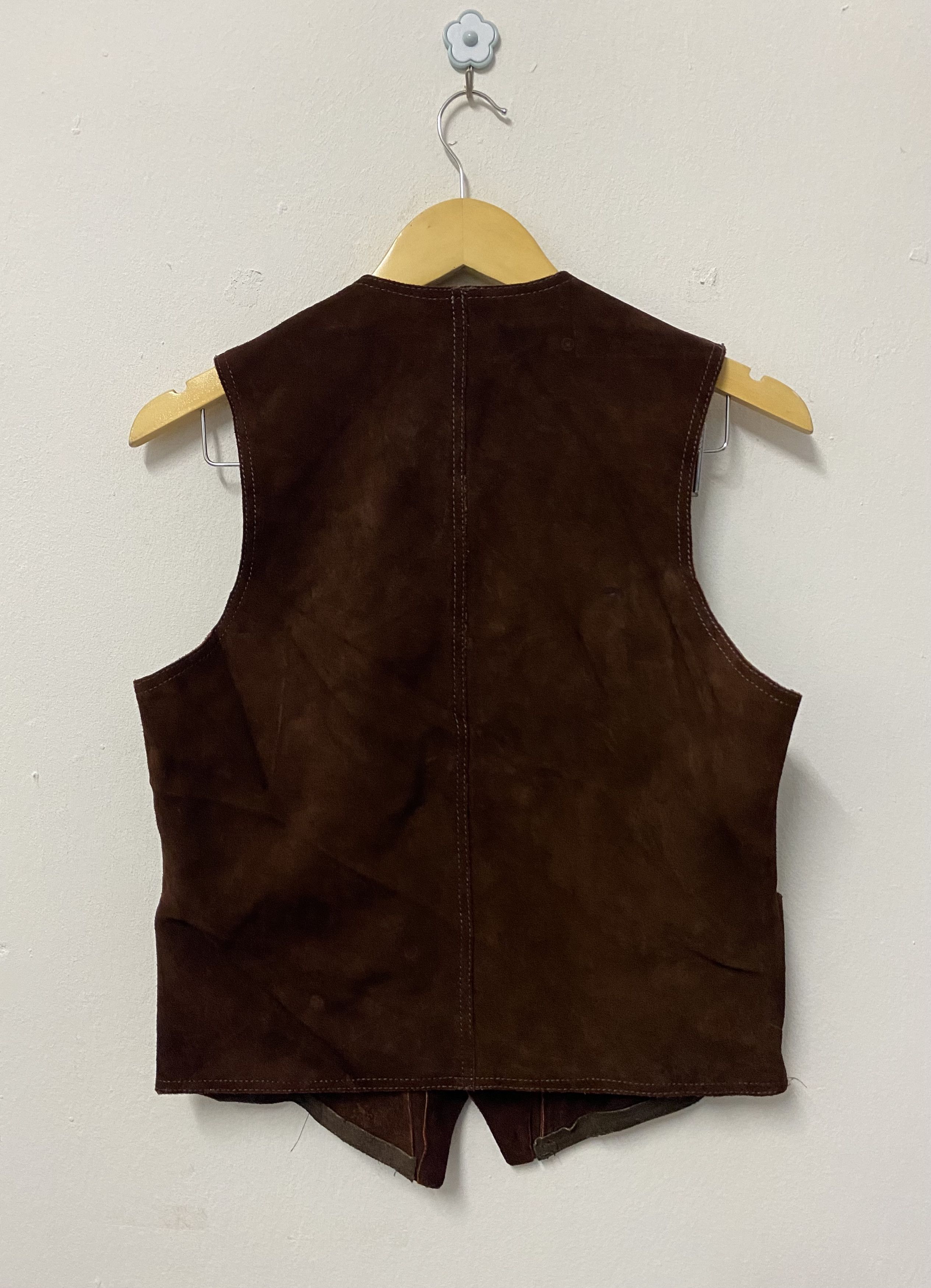 Genuine Leather Frean Fashion Custom Made Vest Real Leather Size 38S - 2 Thumbnail