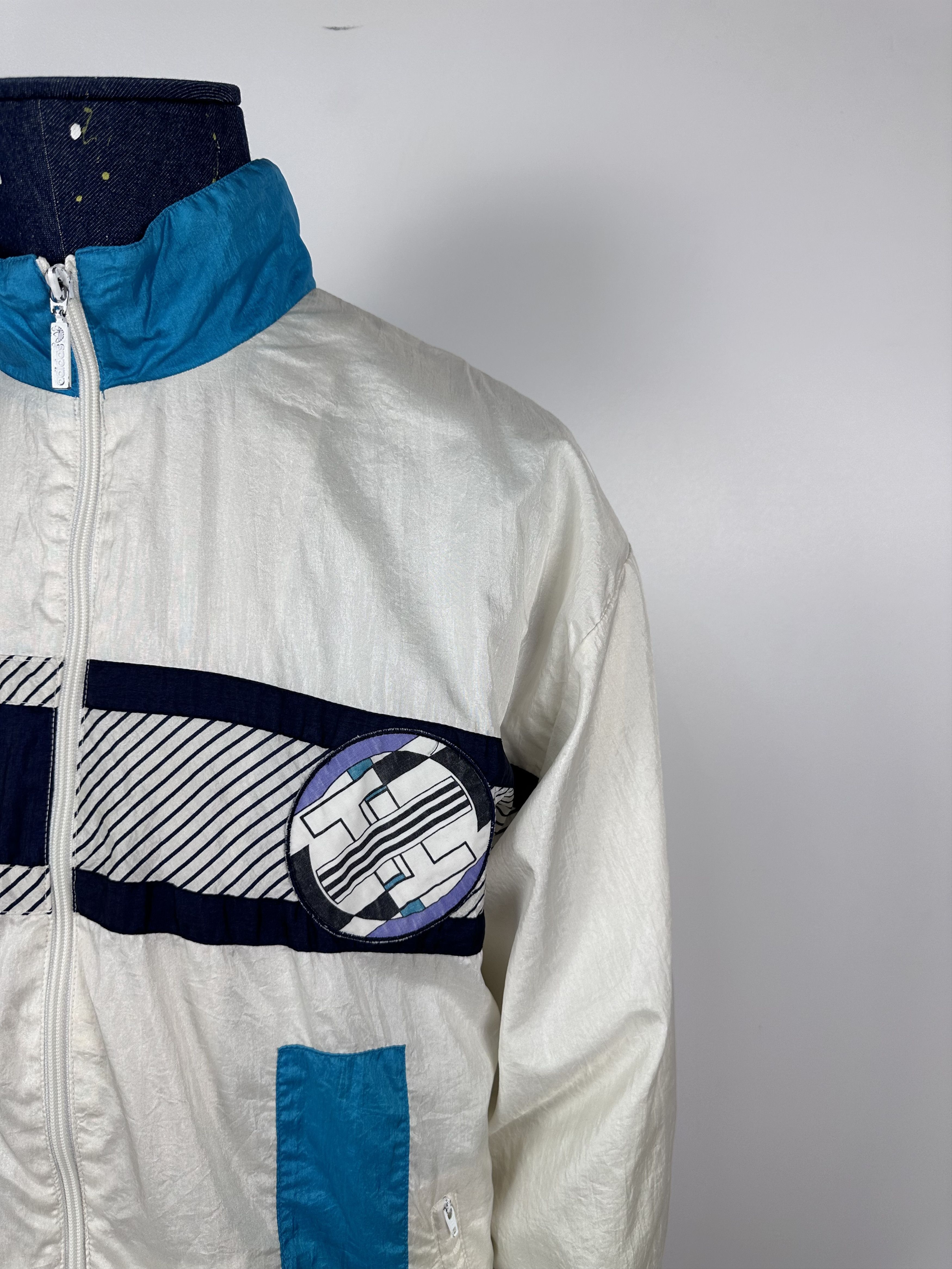 Adidas × Vintage Adidas Originals Vintage 90s White Nylon Track Top Jacket Size US M / EU 48-50 / 2 - 3 Thumbnail
