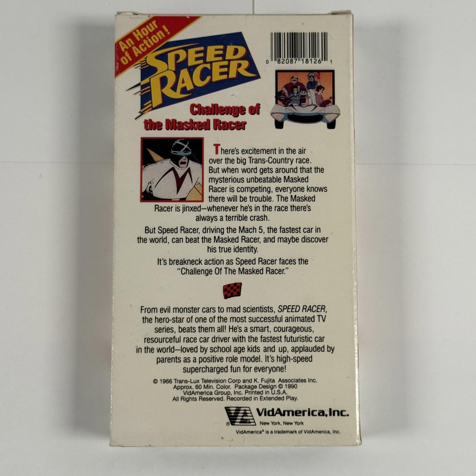 Designer Vtg Speed Racer Challenge of the Masked Racer VHS 1990 Tape Size ONE SIZE - 2 Thumbnail