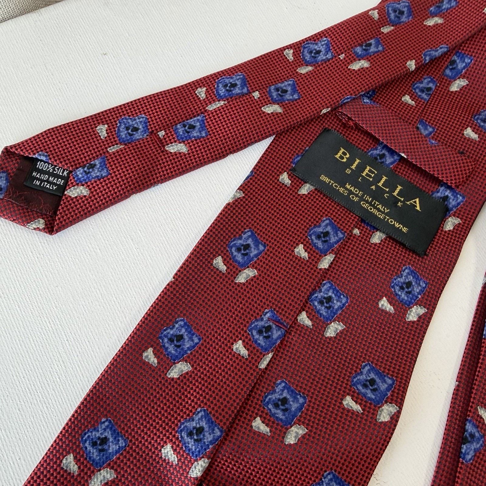 Vintage Biella Silk Tie Made in Italy for Britches of Georgetown VTG Size ONE SIZE - 9 Thumbnail