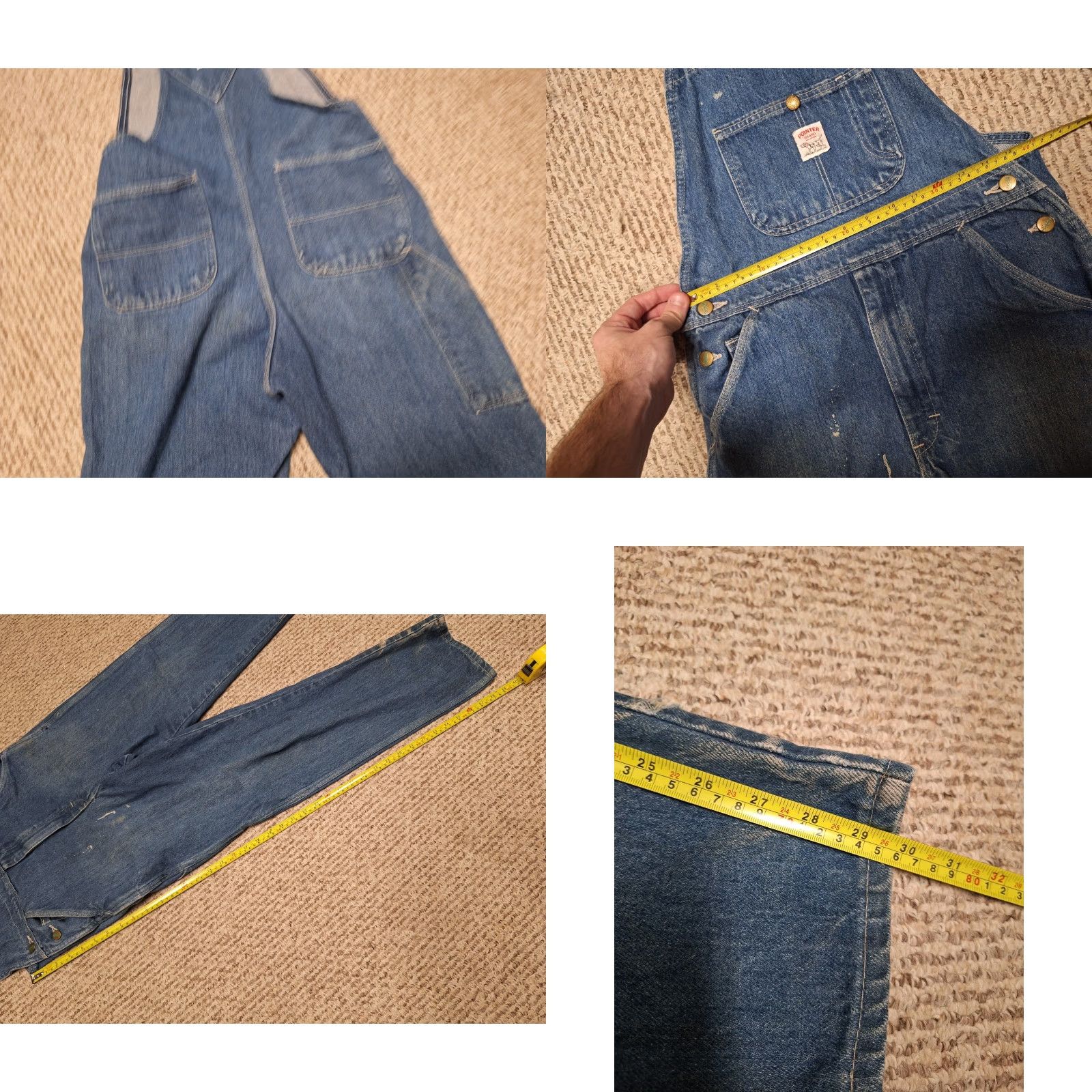 Vintage VINTAGE Pointer Brand Overalls Bibs Denim 32X30 Blue USA 90s Grunge Workwear Mens Size US 32 / EU 48 - 8 Thumbnail