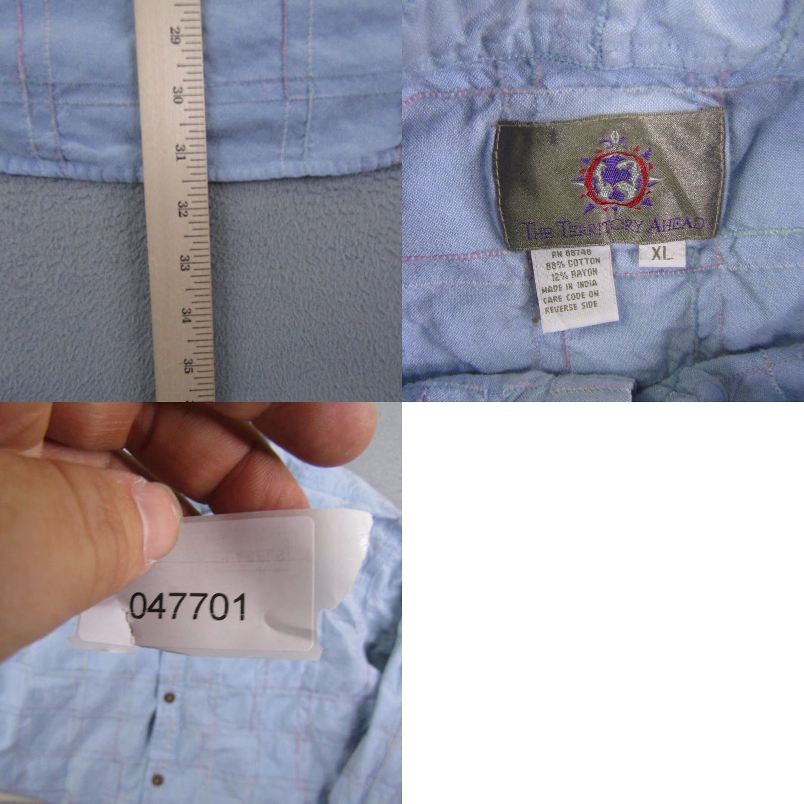 The Territory Ahead VINTAGE Territory Ahead Shirt Mens XL Blue Plaid Button-Up Casual Workwear 90s Theme Mens Size US XL / EU 56 / 4 - 8 Thumbnail