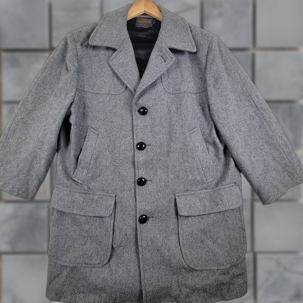 Pendleton Pendleton Jacket Mens 46 Gray Coat 100% Pure Virgin Wool Adult Outdoors Coat Size US S / EU 44-46 / 1 - 1 Thumbnail