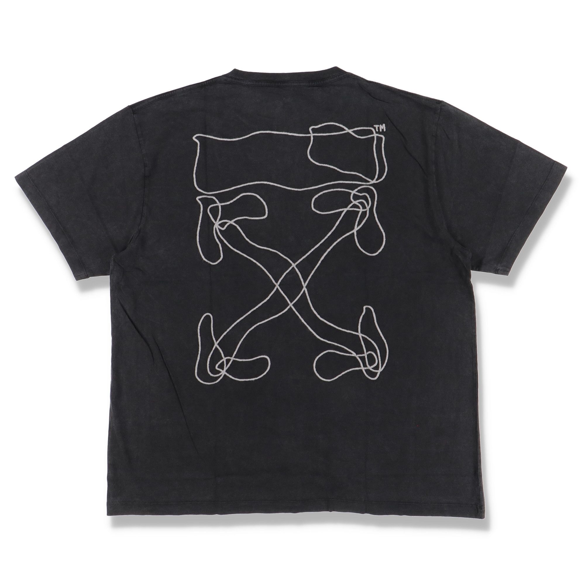 Off-White Washed Black Embroidered Scribble Arrows Oversized T-Shirt Size US XS / EU 42 / 0 - 1 Thumbnail