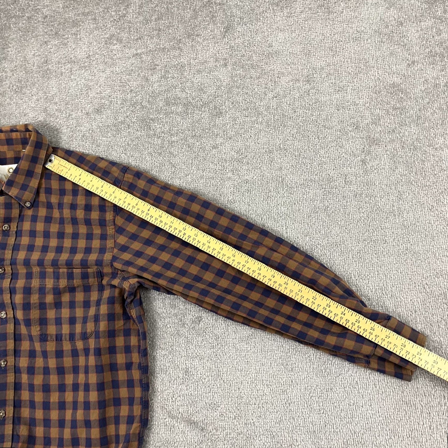 Vintage Viyella Shirt Mens Medium Blue Brown Plaid Wool Blend Button-Down Long Sleeve Size US M / EU 48-50 / 2 - 7 Thumbnail