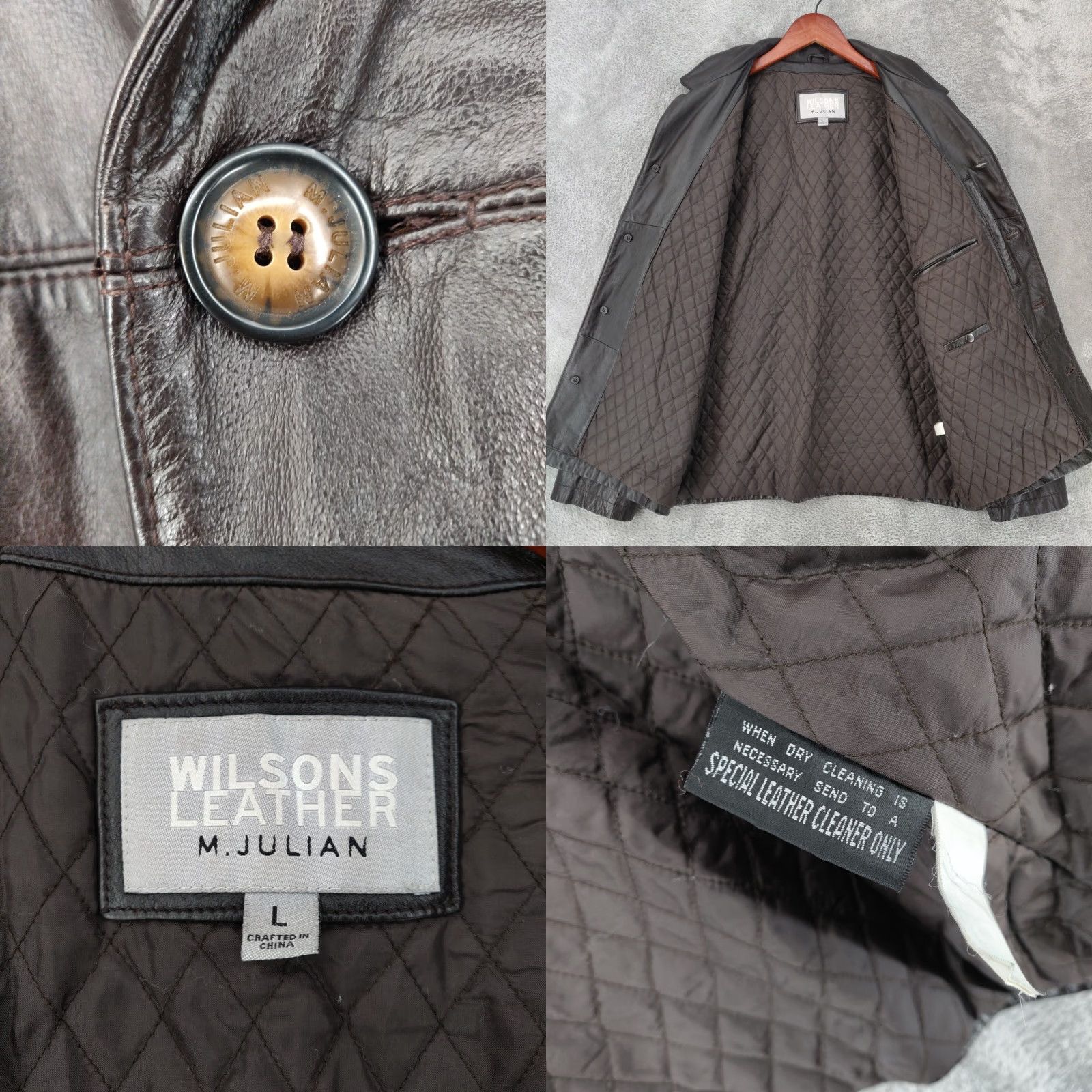Vintage Wilsons Leather Jacket Mens Large L Brown Quilt Lined M Julian Button Size US L / EU 52-54 / 3 - 8 Thumbnail