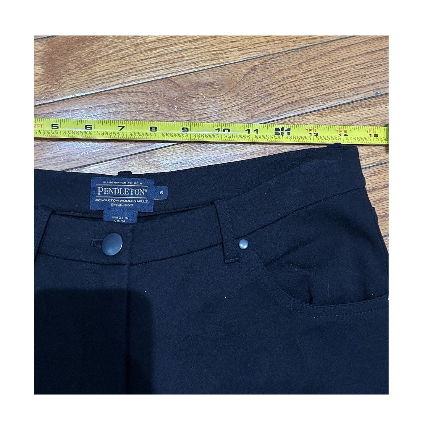 Pendleton Pendleton Mid Rise Straight Leg Trouser Pants Size 6 Black Size 28" / US 6 / IT 42 - 5 Thumbnail