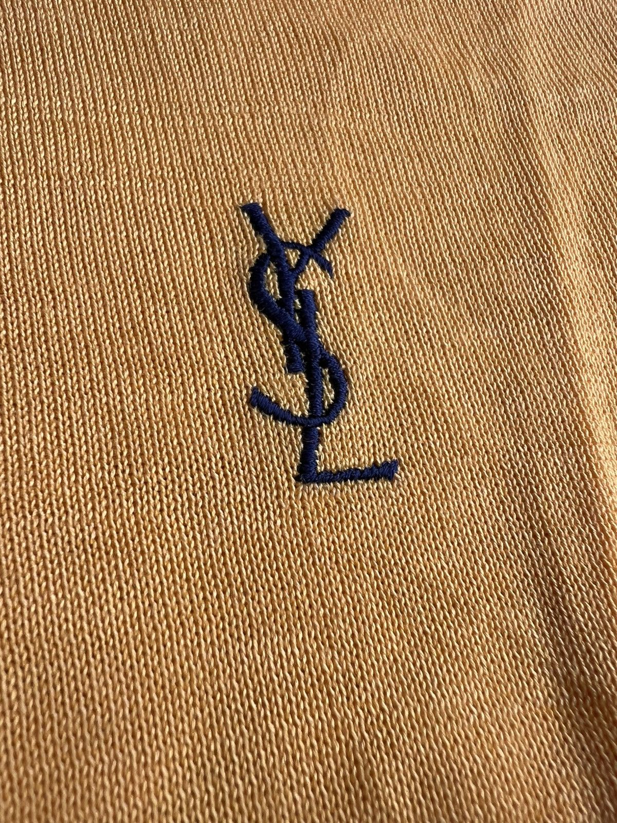 Yves Saint Laurent Vintage YSL Yellow Blue Trim Long Sleeve Knit Sweater Size US M / EU 48-50 / 2 - 6 Thumbnail