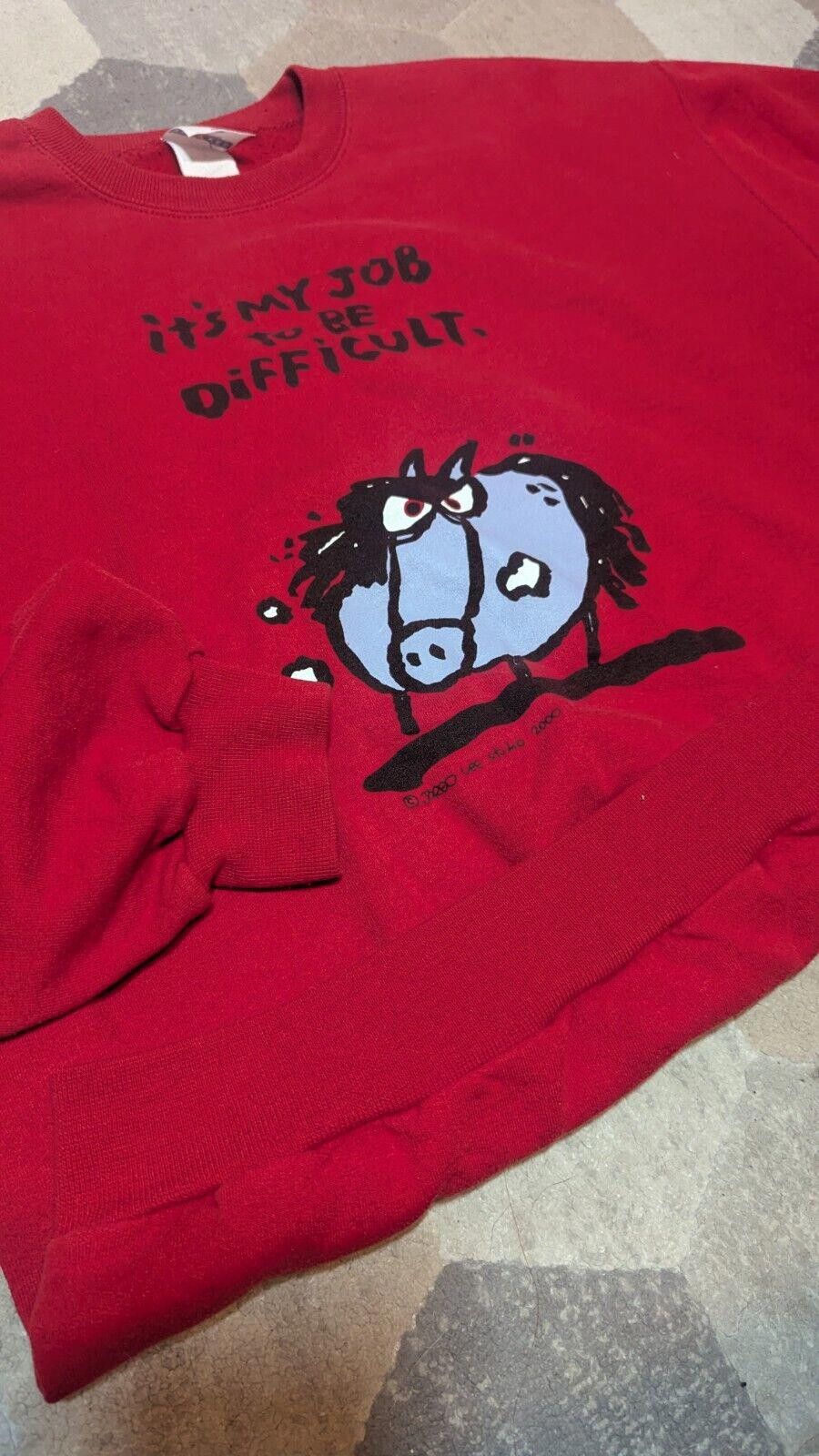 Jerzees 2000 It's My Job To Be Difficult By Jared Lee Red Sweatshirt Size US L / EU 52-54 / 3 - 3 Thumbnail