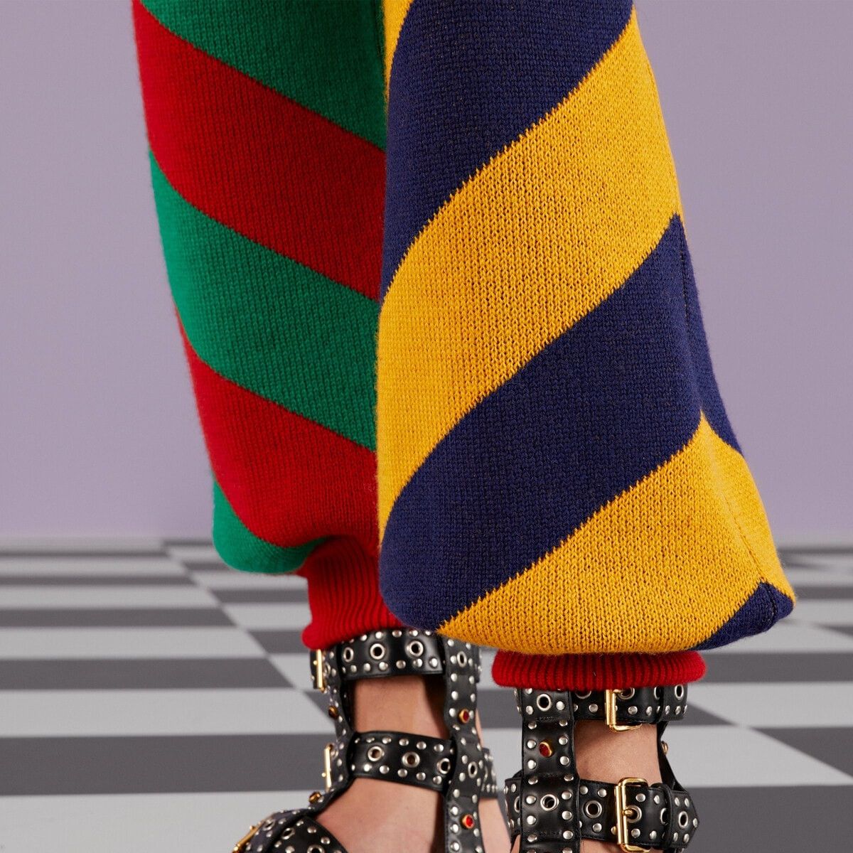 Gucci o1s1wg111025 Striped Jacquard Wool Knit Pant in Multicolor Size US 34 / EU 50 - 4 Thumbnail