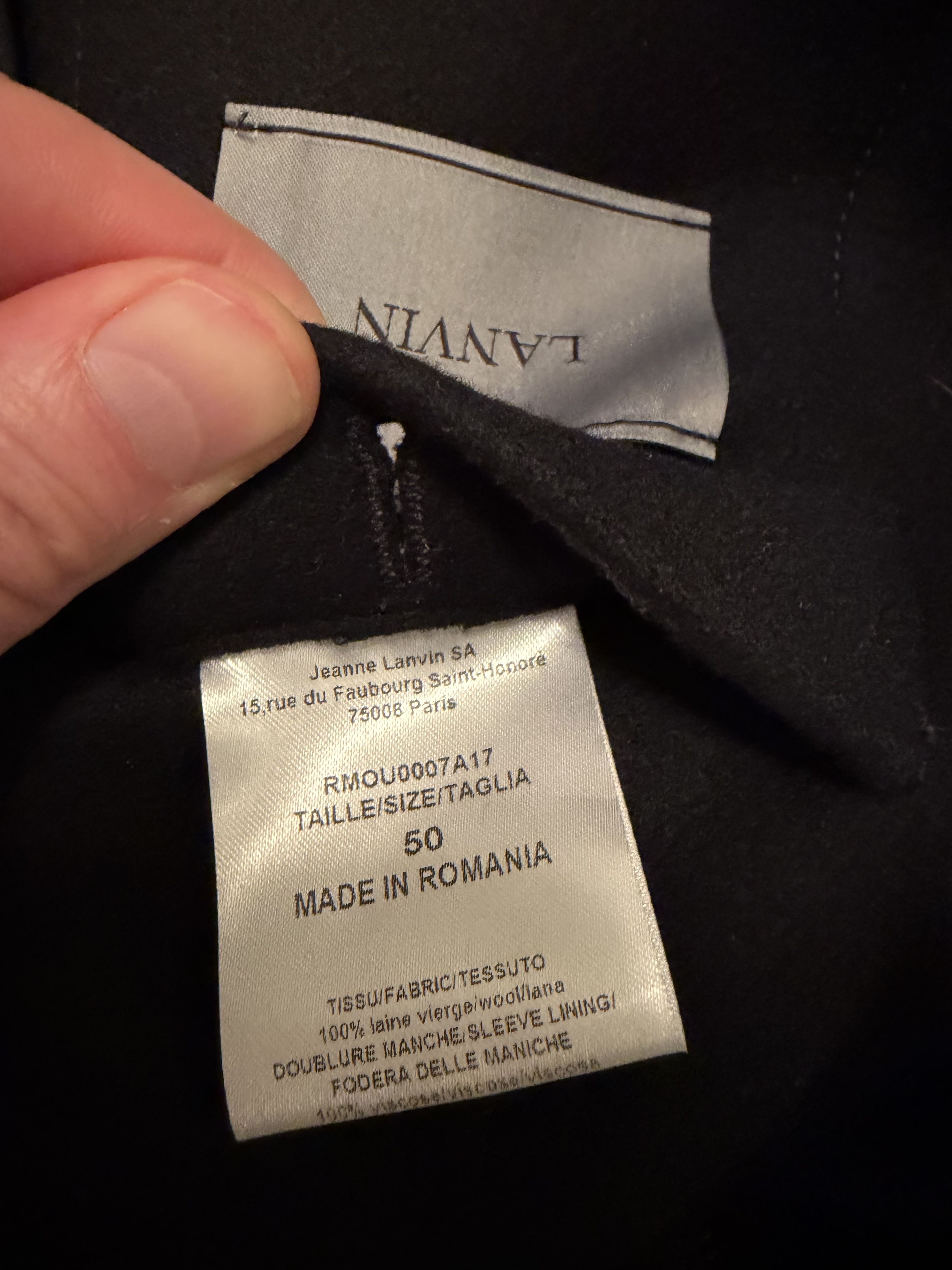 Lanvin Lanvin Ossendrijver Era Black Wool Hooded Jacket Size 50 (L) Size US L / EU 52-54 / 3 - 11 Thumbnail