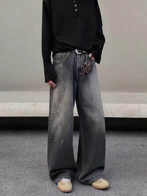 VIBE Washed vintage inked baggy jeans Size US 32 / EU 48 - 6 Thumbnail