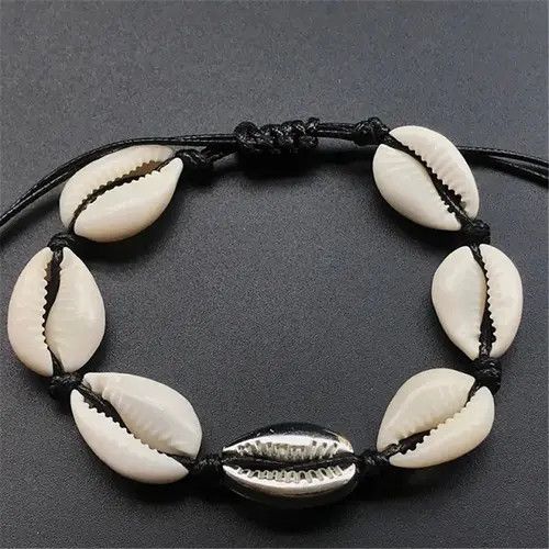 Vintage Bohemian Trendy Natural Seashell Handmade Bracelet Size ONE SIZE - 2 Thumbnail