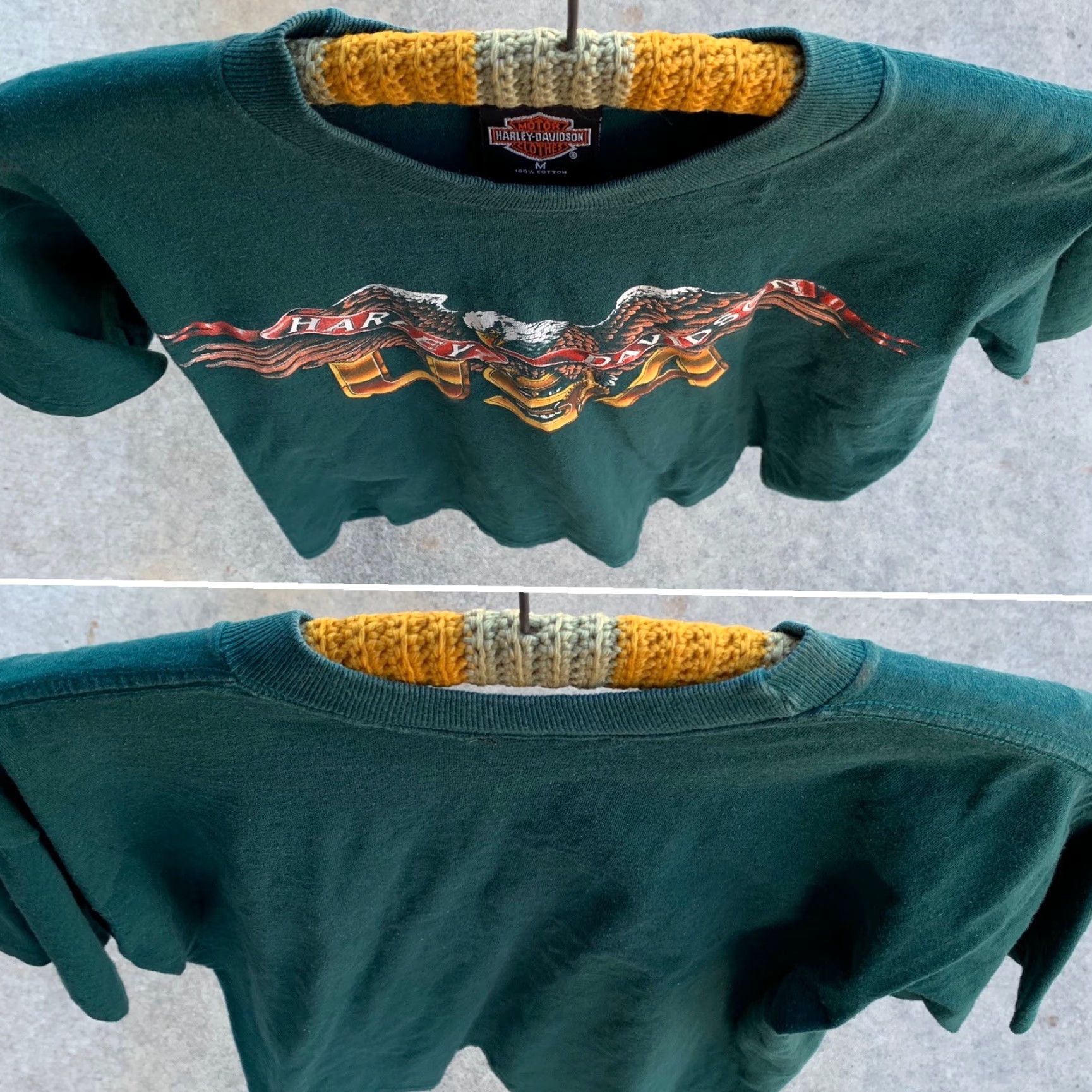Harley Davidson VINTAGE Harley-Davidson USA Eagle T-Shirt Men Size M Green 1989 Single Stitch Graphic Tee Size US M / EU 48-50 / 2 - 6 Thumbnail