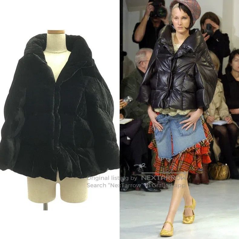 Junya Watanabe Junya Watanabe Black velvet cape-style down jacket Size S / US 4 / IT 40 - 1 Thumbnail