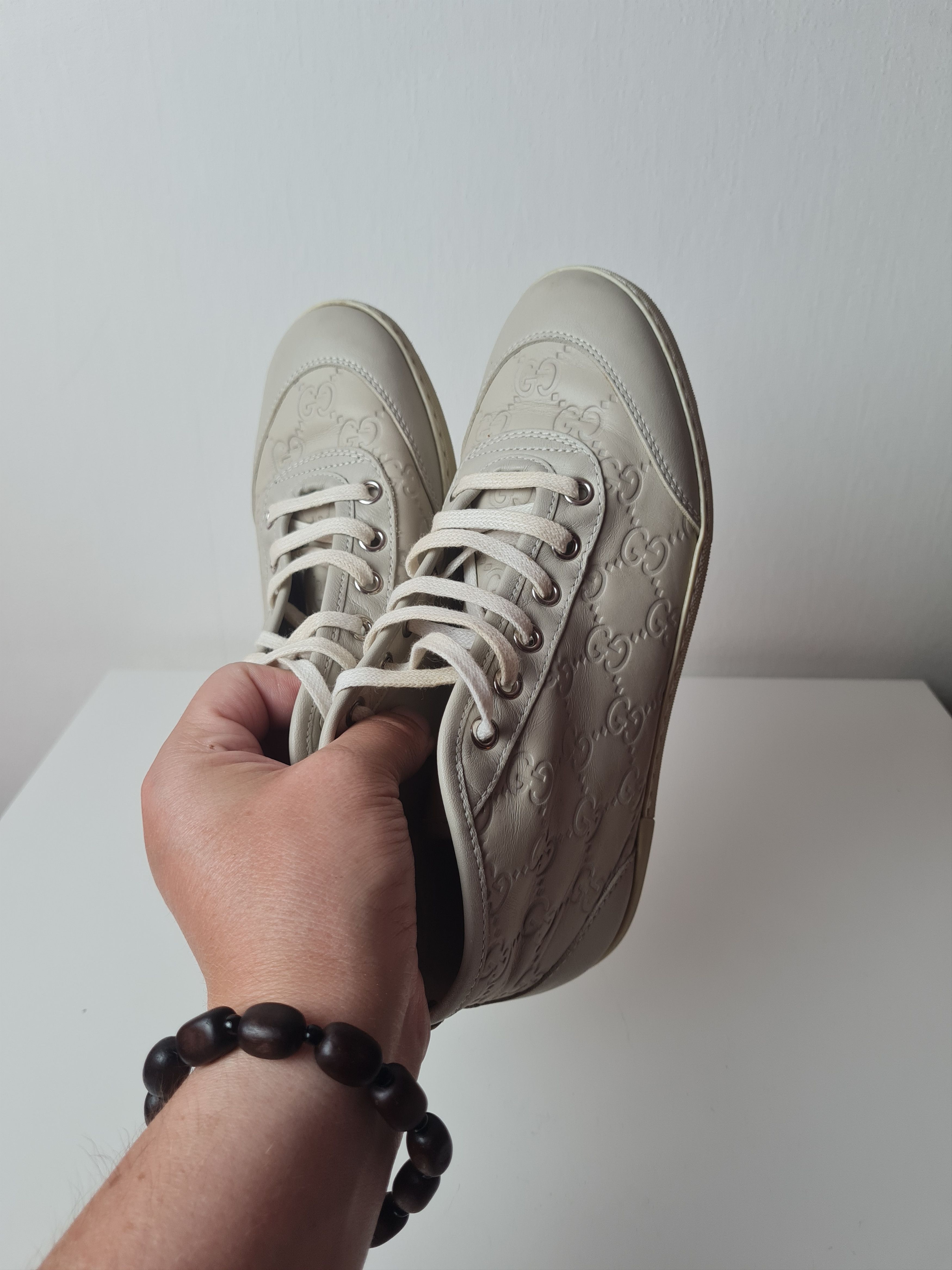 Gucci Vintage GUCCI Microguccissima High Top Sneakers Leather Size US 4 / IT 34 - 13 Thumbnail