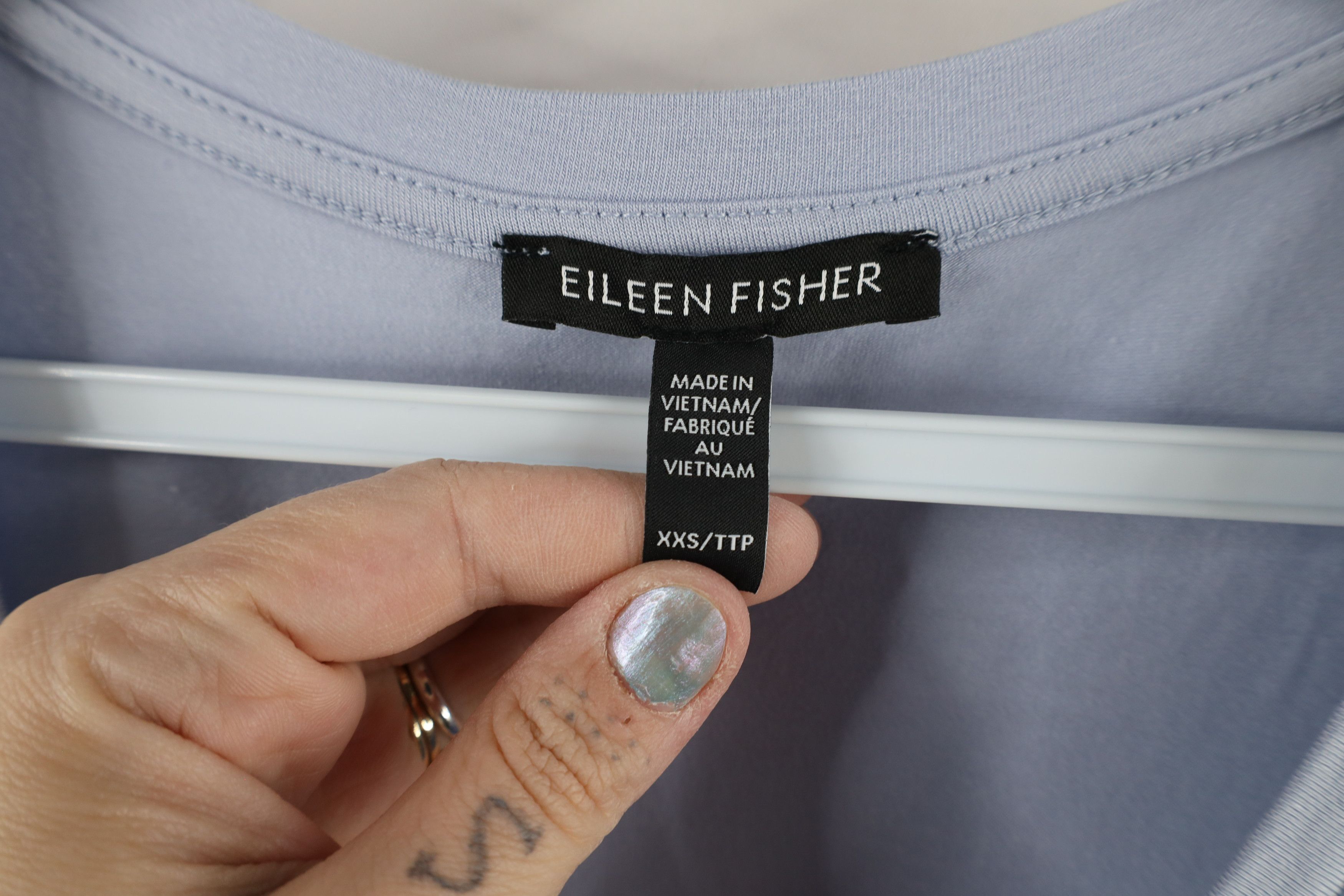 Eileen Fisher × Vintage Eileen Fisher Sleeveless Oversized Baggy T-Shirt Periwinkle Size XXS / US 00 / IT 34 - 4 Thumbnail