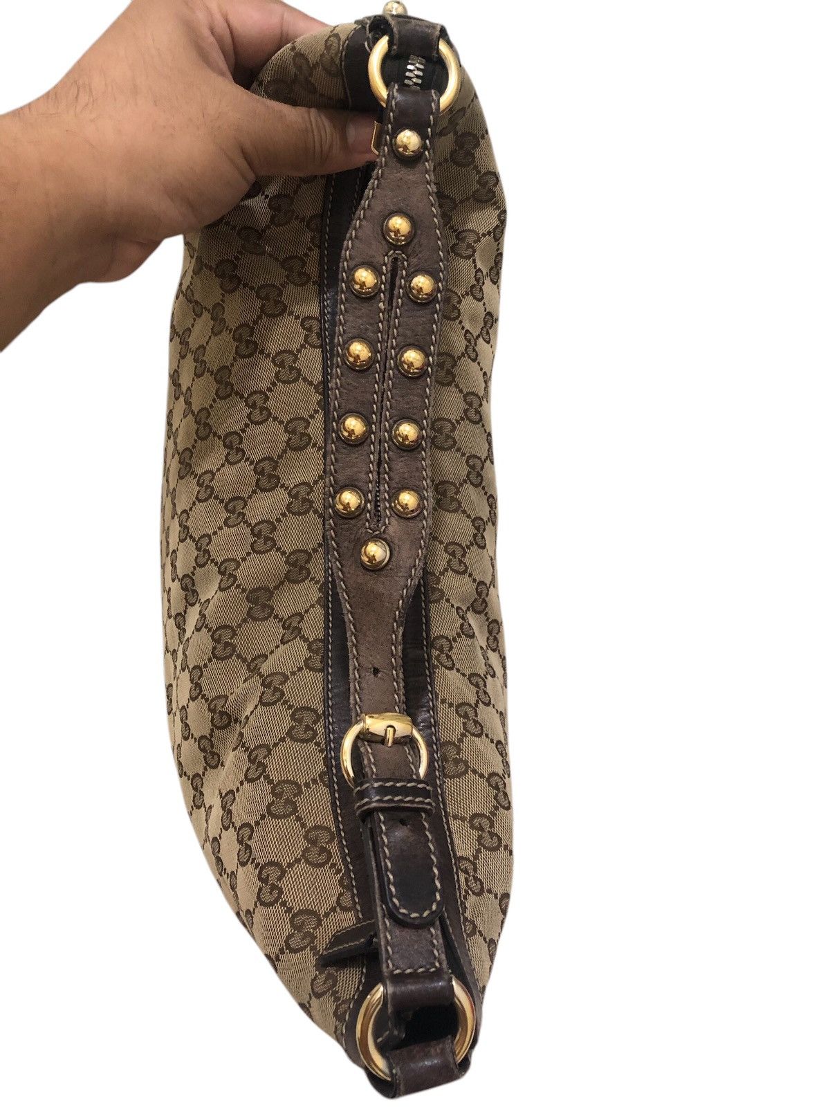 Gucci Gucci Monogram Biba Hobo Dark Brown Shoulder Bag Size ONE SIZE - 14 Thumbnail