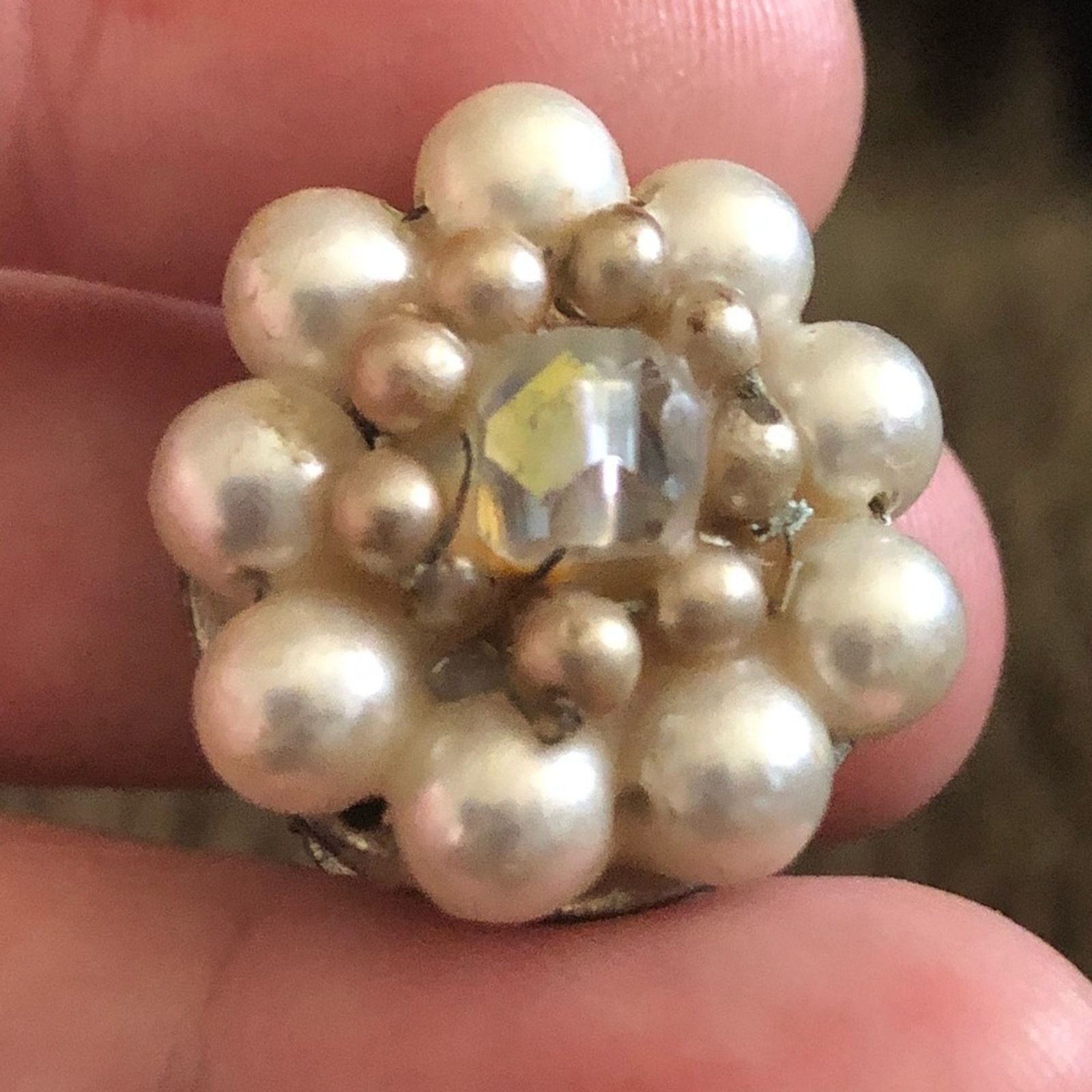 Vintage Vintage 60s beaded cluster clip on earrings Size ONE SIZE - 3 Thumbnail