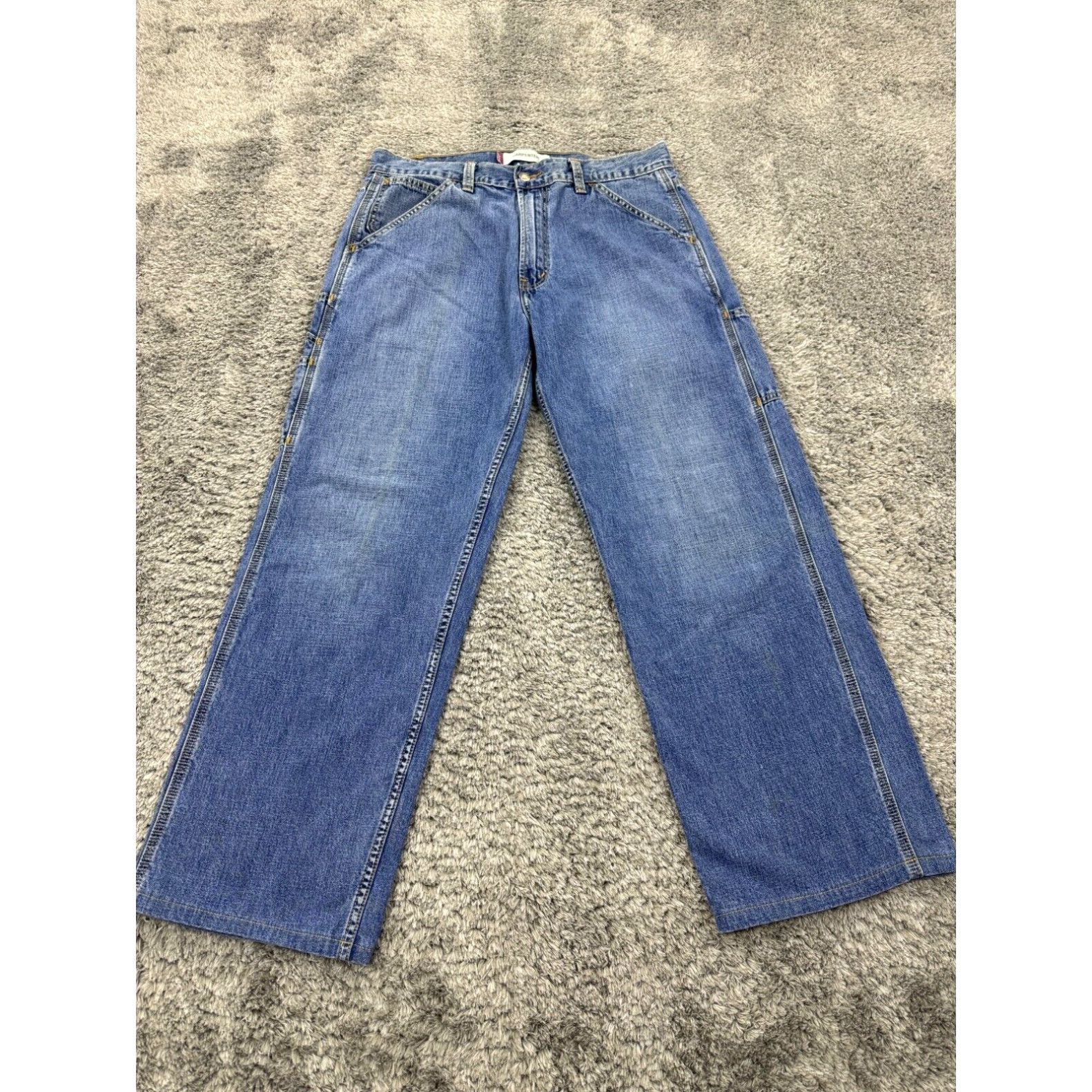 image of Vintage Levis Jeans Mens 33X32 Blue Loose Straight Leg Carpenter 90's Y2K Denim in White