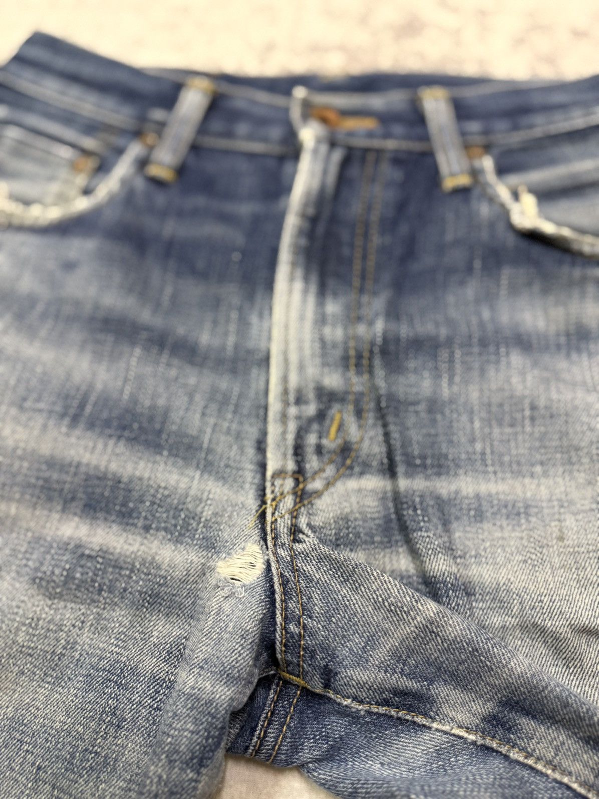 Edwin Vintage Edwin 505XX Orange Tag Cropped Cut Distressed Denim Size US 28 / EU 44 - 5 Thumbnail