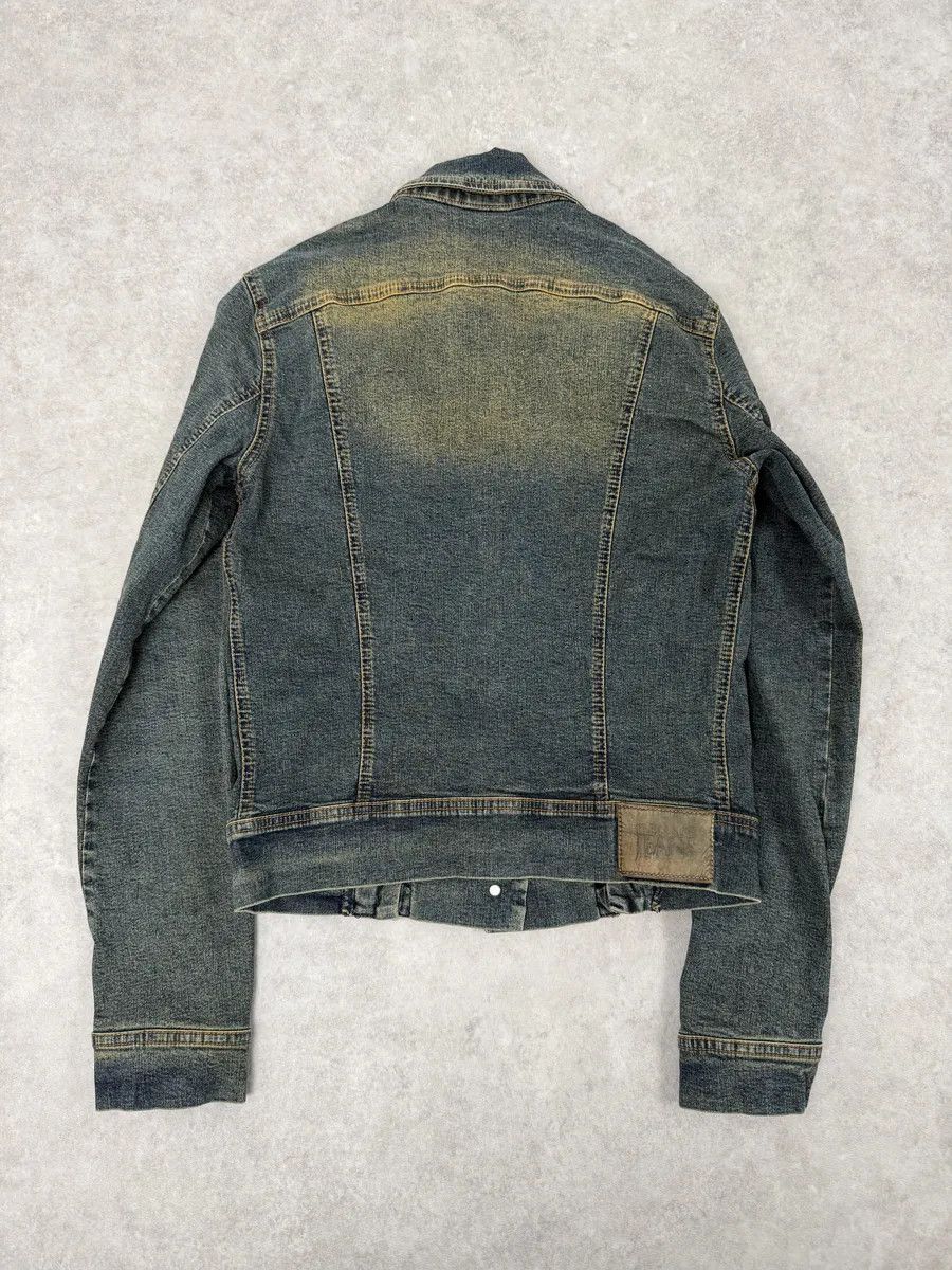 Vintage 2000s Plein Sud Metal Hook Laced Raw Denim Jacket Size S / US 4 / IT 40 - 3 Thumbnail