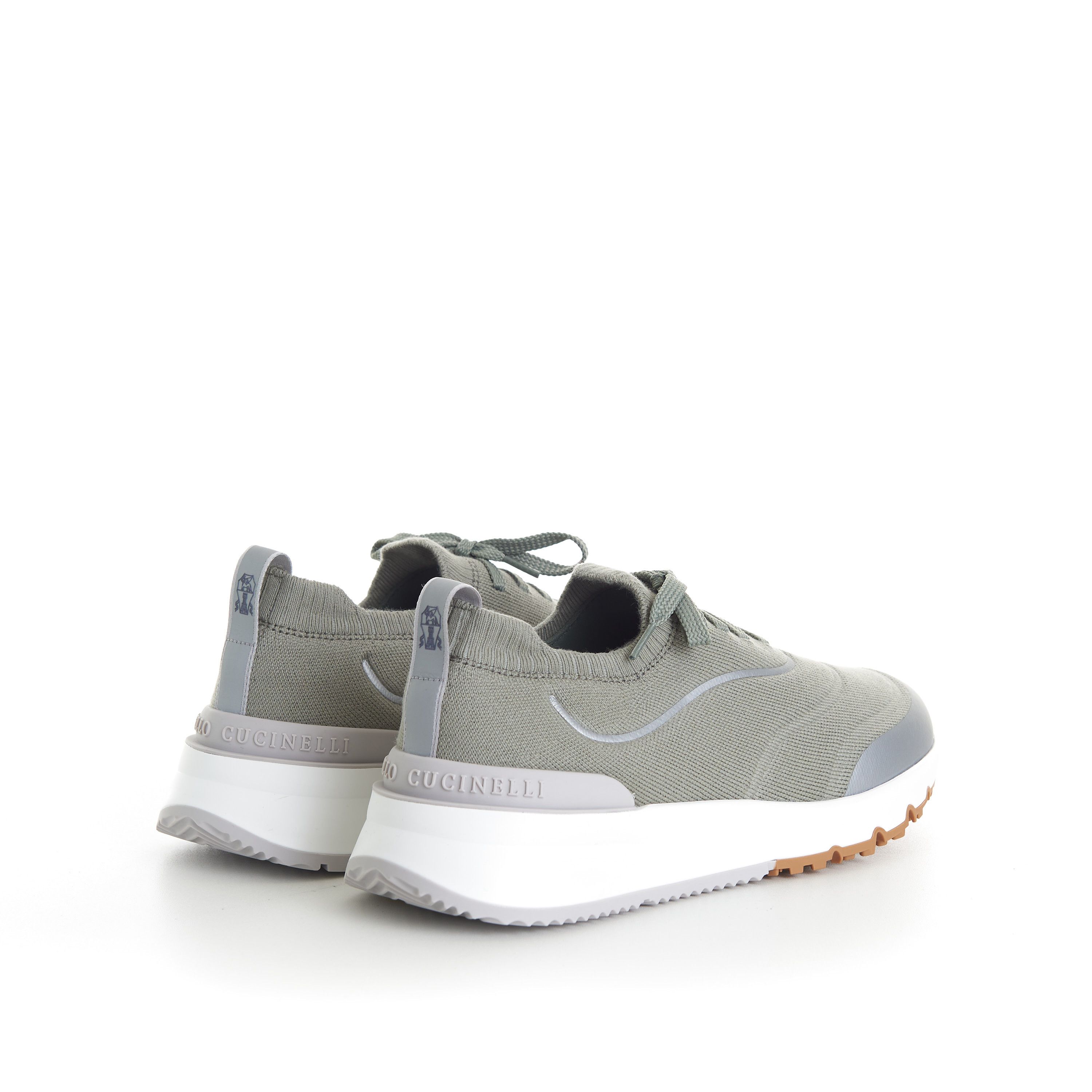 Brunello Cucinelli Techno Cotton Knit Runners With Heat-Bonded Details Size US 6 / EU 39 - 7 Thumbnail