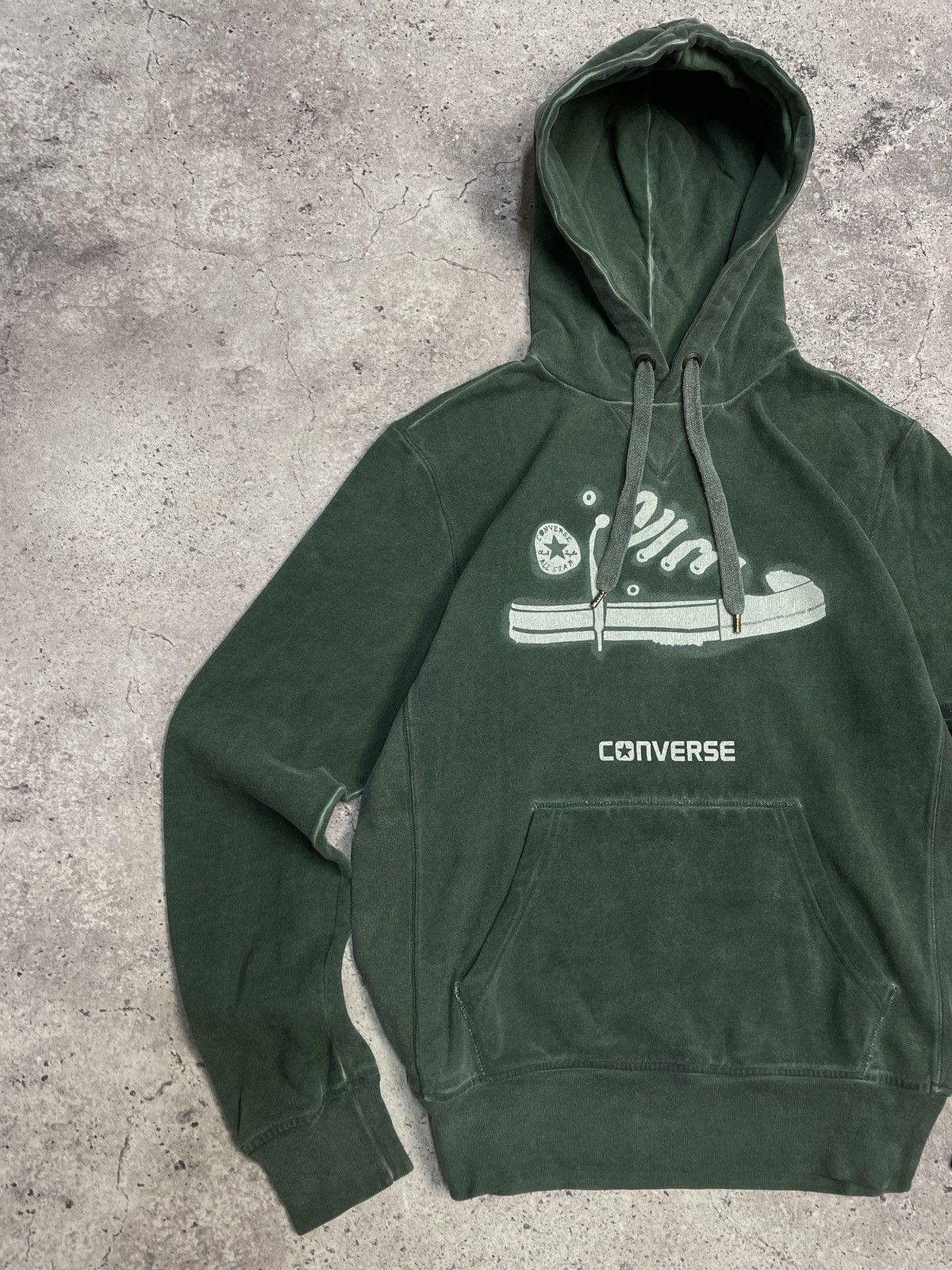 Converse Vintage Converse Green Hoodie 00s Big Logo Size US M / EU 48-50 / 2 - 3 Thumbnail