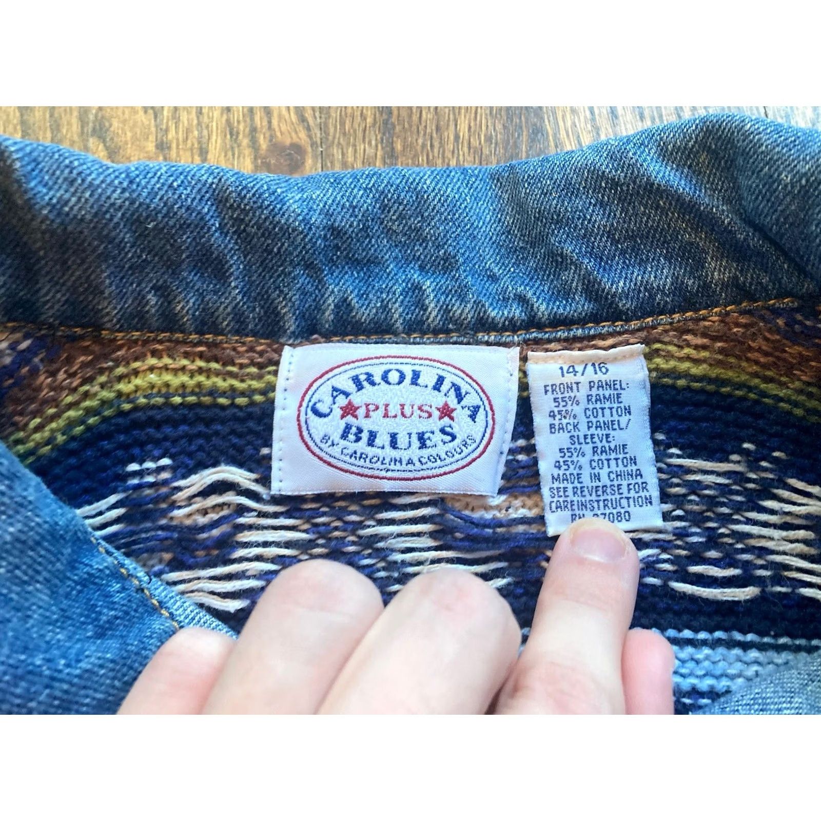 Vintage VINTAGE Carolina Blues Jacket Womens XL 14/16 Denim Knit Sweater Plus Size XL / US 12-14 / IT 48-50 - 4 Thumbnail