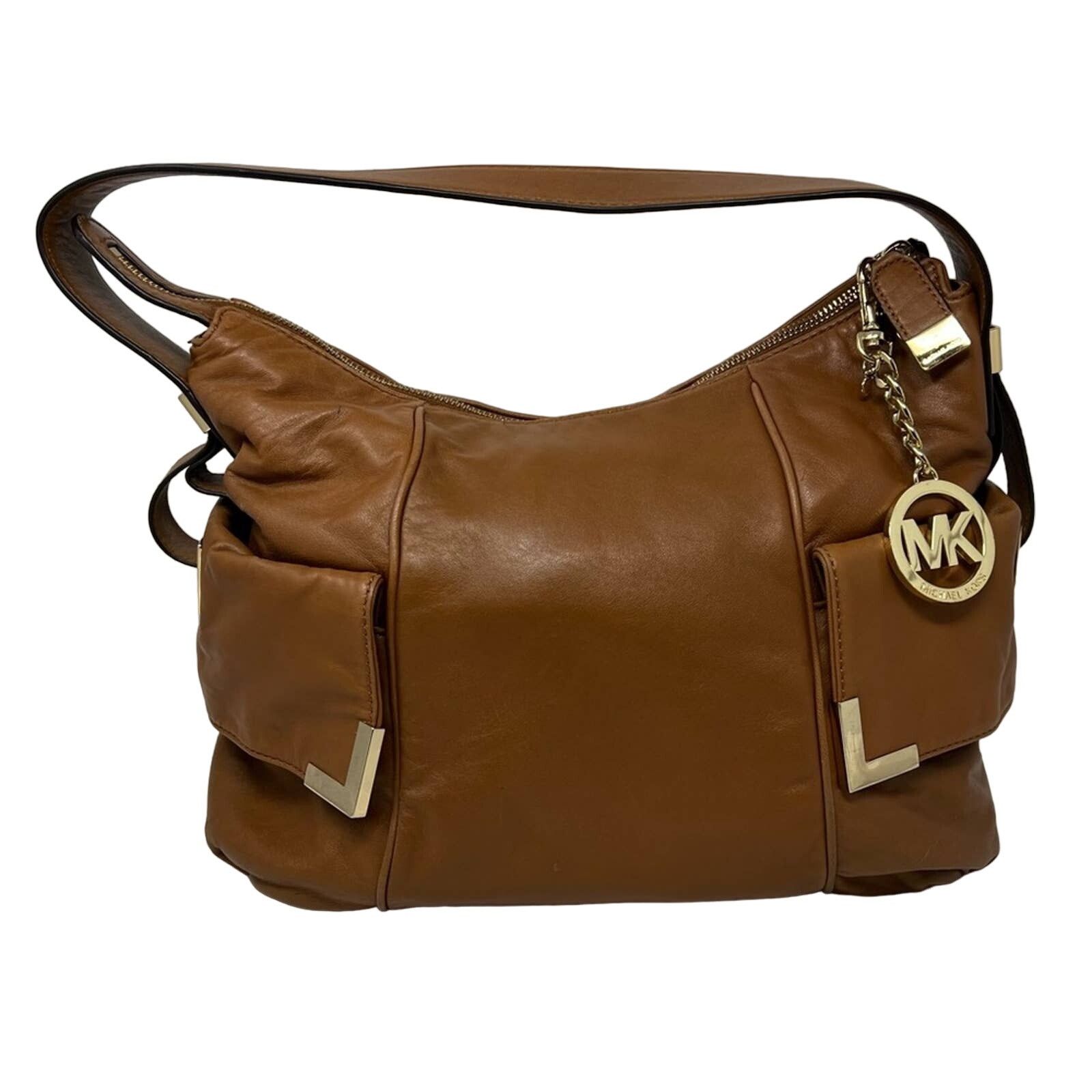 MICHAEL KORS-Leather Brown Beverly Handbag