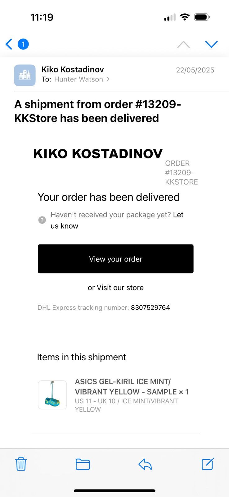 Asics × Kiko Kostadinov SAMPLE Kiko Kostadinov Gel-Kiril Ice Mint Size US 11 / EU 44 - 8 Thumbnail
