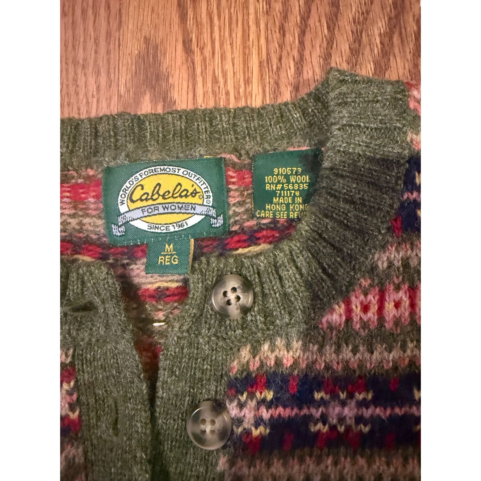 Other Vintage Cabela’s Fair Isle Wool Henley Sweater – (Women’s M) Size US M / EU 48-50 / 2 - 2 Thumbnail