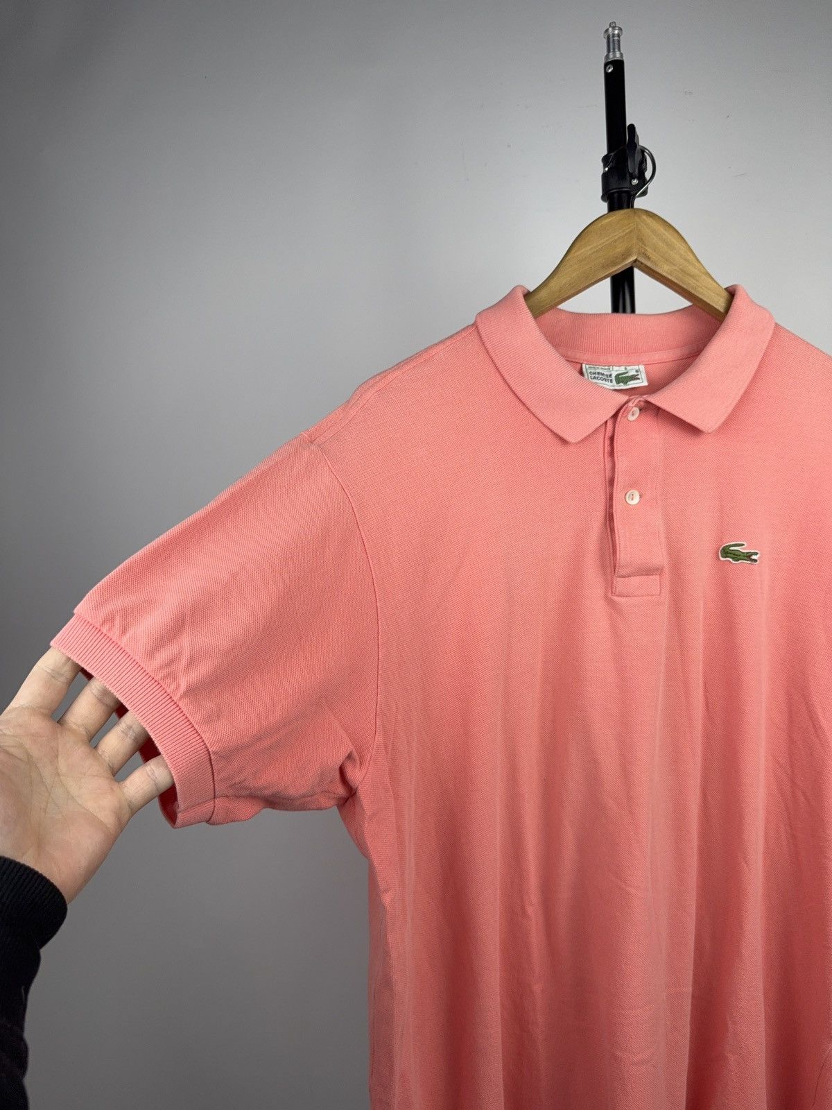 Lacoste 80s Vintage Lacoste Made France Coral Pink Polo Shirt L-XL Size US XL / EU 56 / 4 - 2 Thumbnail