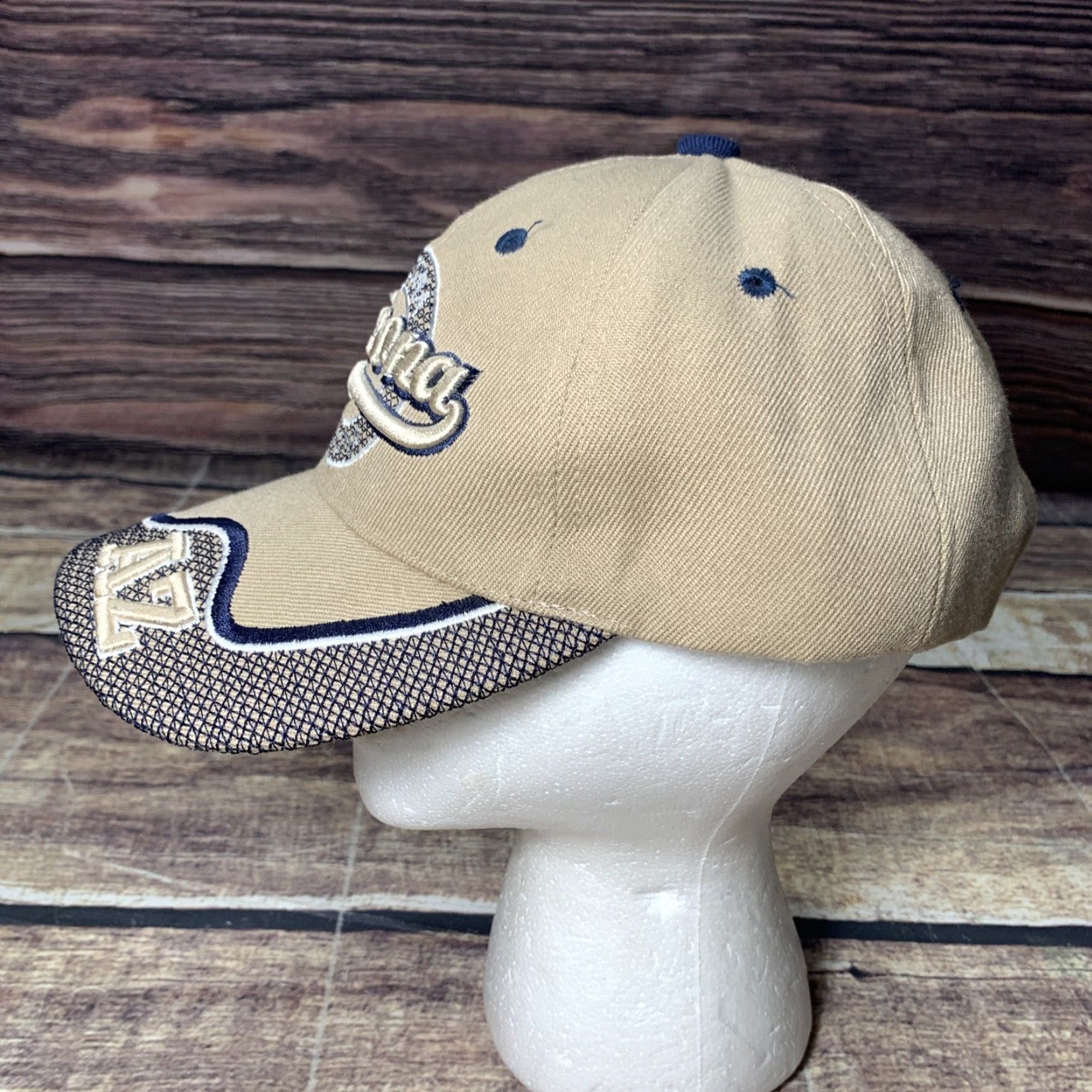 Vintage Arizona Cap Hat Tan Raised Letters Embroidered Hook Loop Adjustable - Men One Size Brown Baseball Cap Size ONE SIZE - 2 Thumbnail
