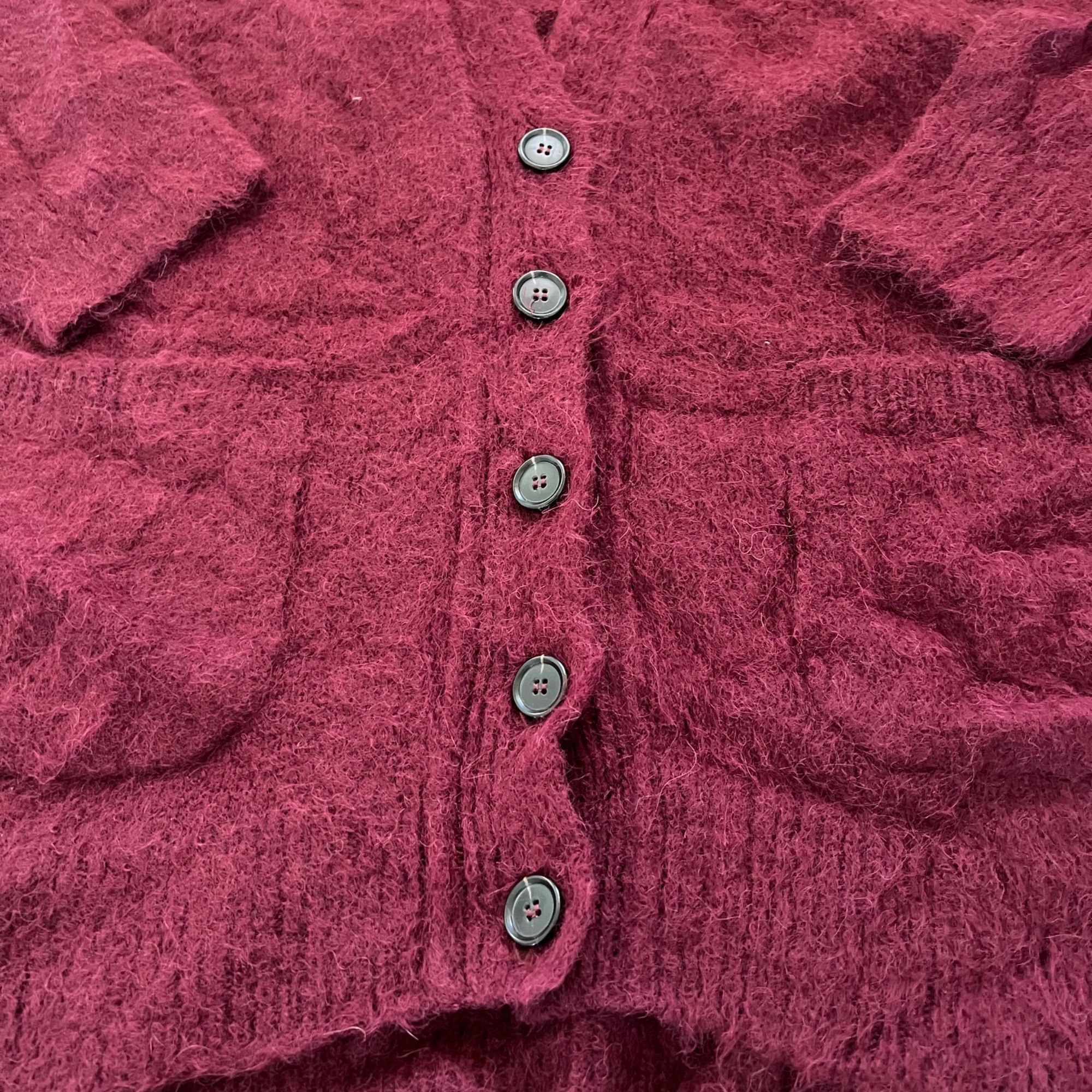 RE/DONE $550 NEW RE/DONE ALPACA BLEND BURGUNDY CARDIGAN SWEATER S Size S / US 4 / IT 40 - 3 Thumbnail