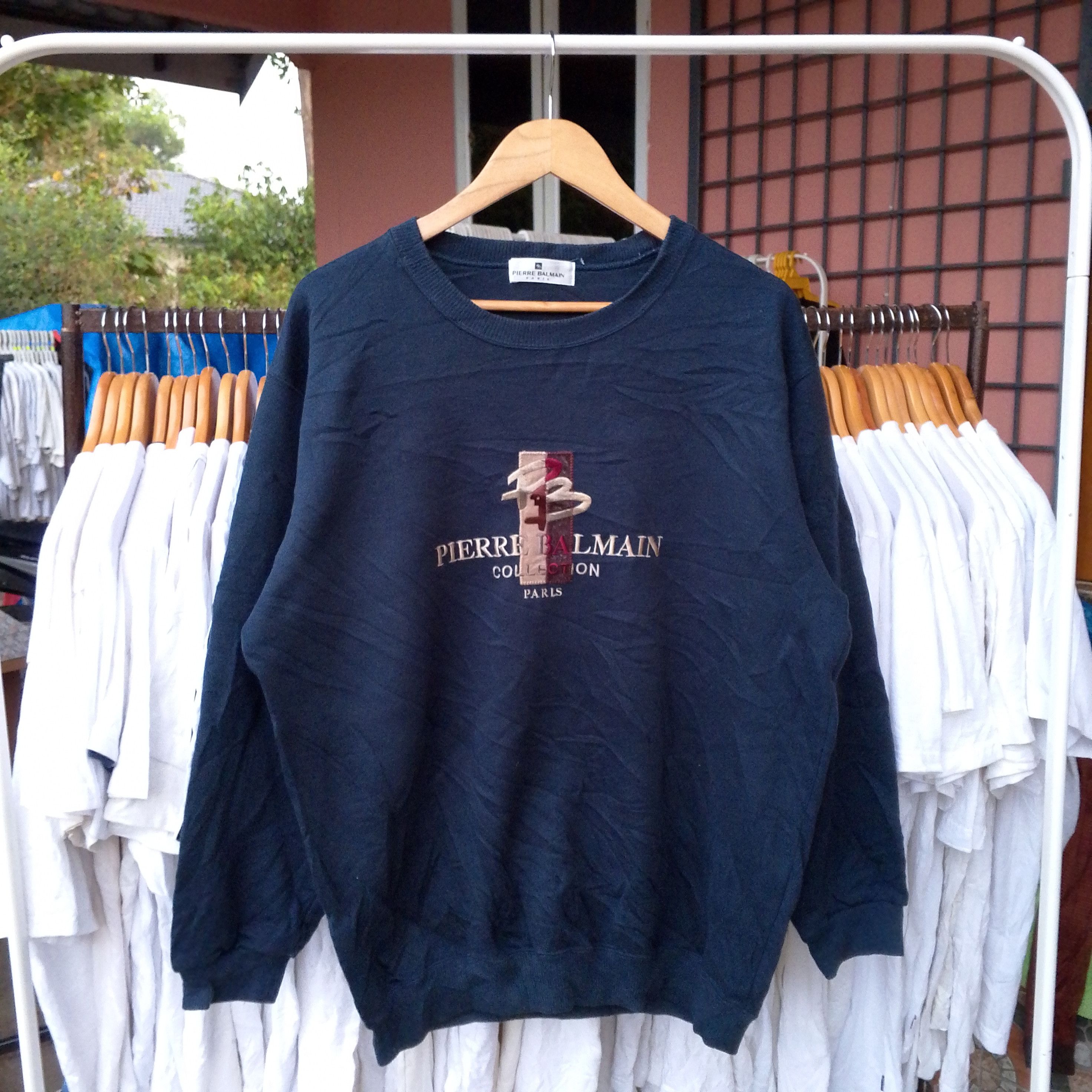 Pierre Balmain Vintage Pierre Balmain Embroidery Logo Sweatshirt Size US XL / EU 56 / 4 - 1 Thumbnail