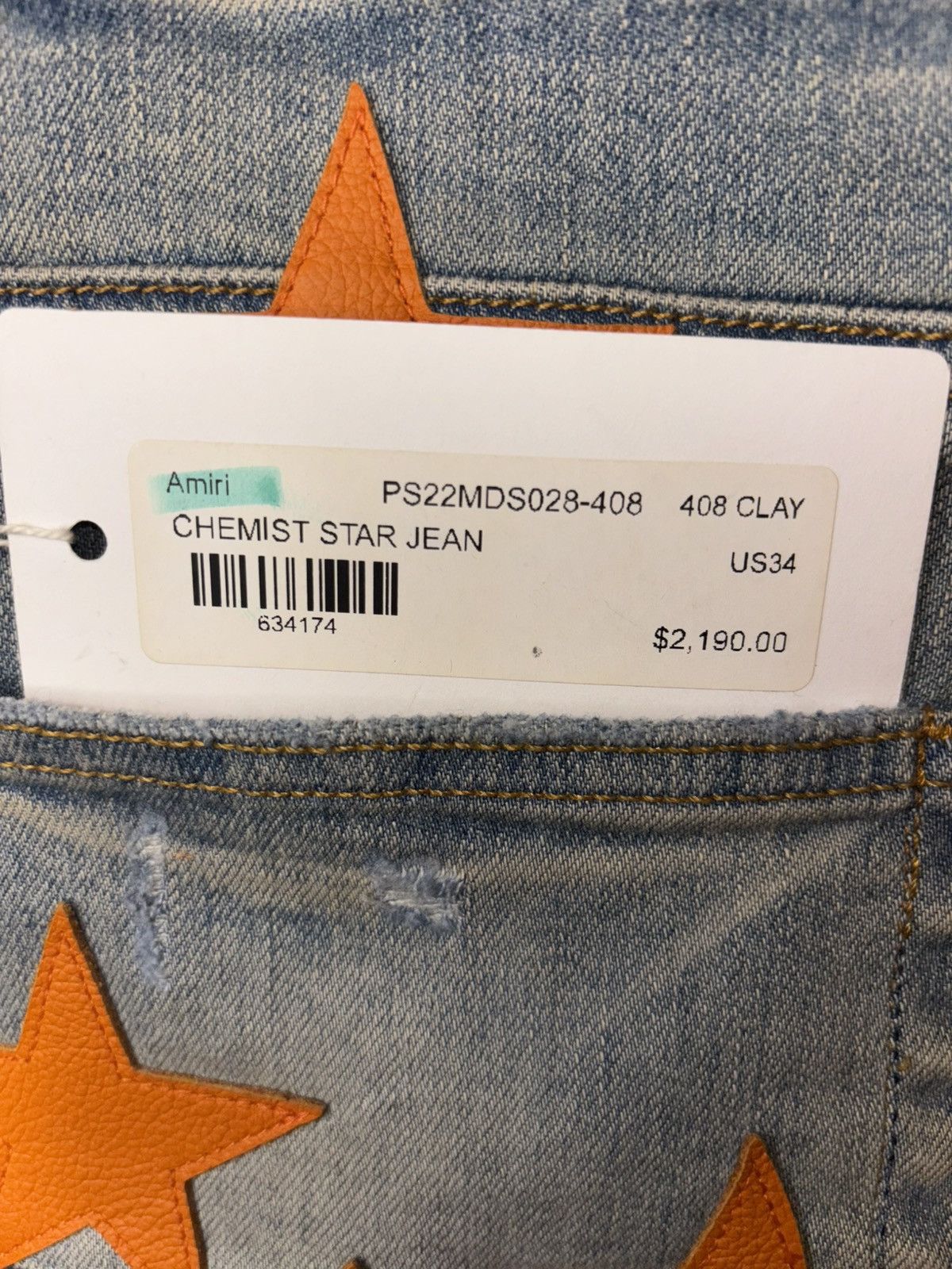 Amiri Amiri X Chemist Collaboration Slim Fit Leather Stars Patch Size US 34 / EU 50 - 11 Thumbnail