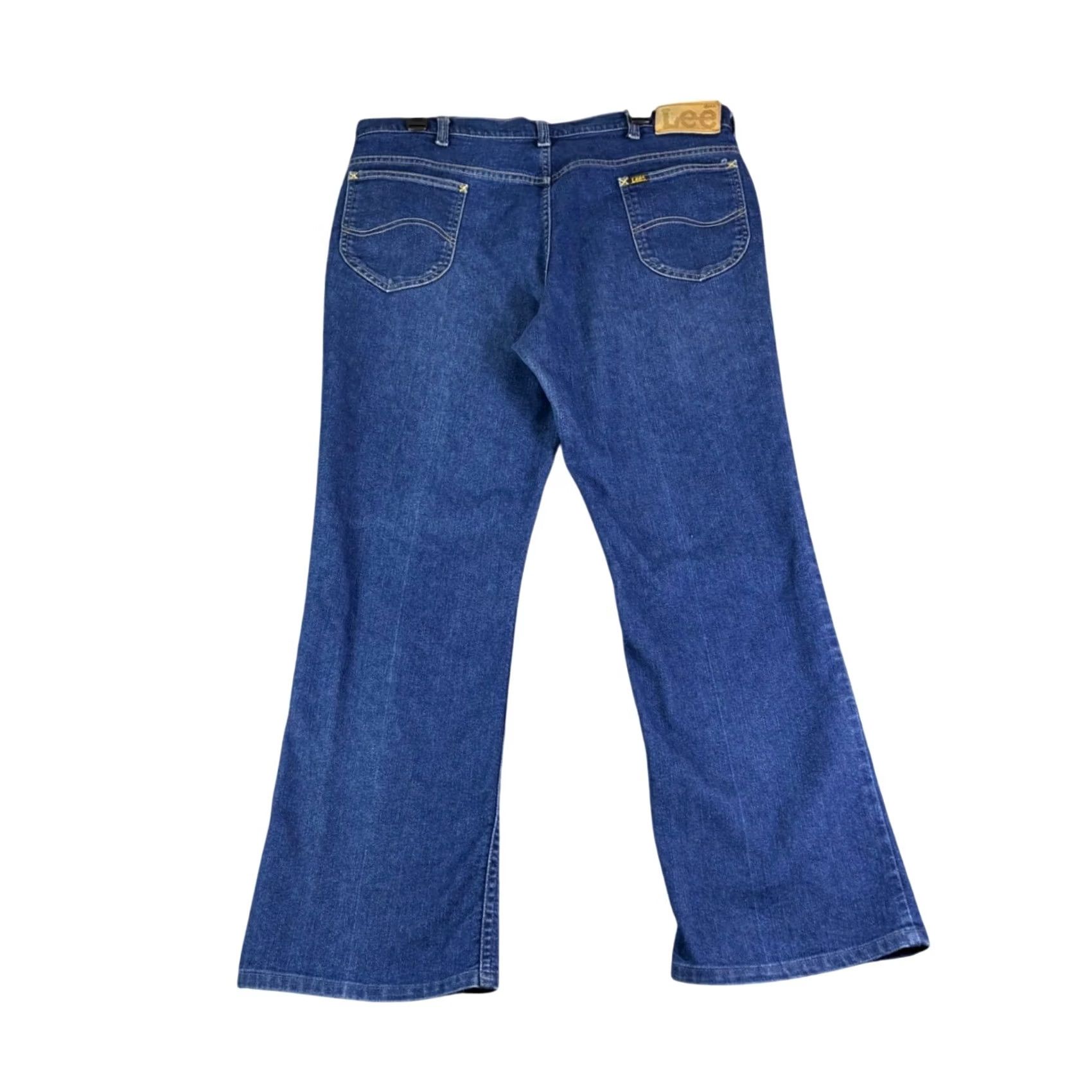 Lee VINTAGE Lee 201-0947 Jeans 38x32 Dark Wash Denim Mens 80s Straight 5-Pocket United States Blue"} Size US 38 / EU 54 - 2 Thumbnail